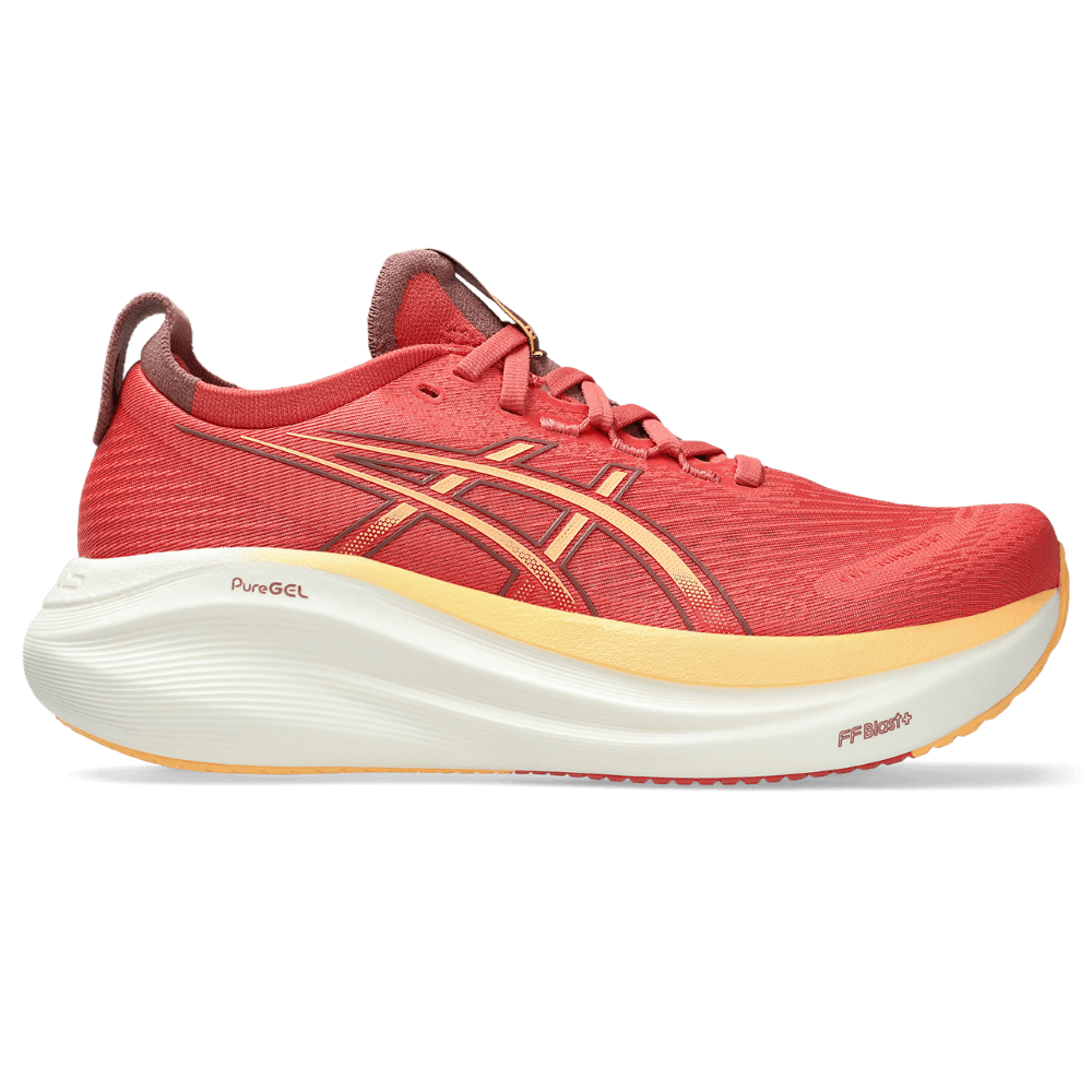 Asics Gel-Nimbus 27 Tenis naranja de mujer para correr