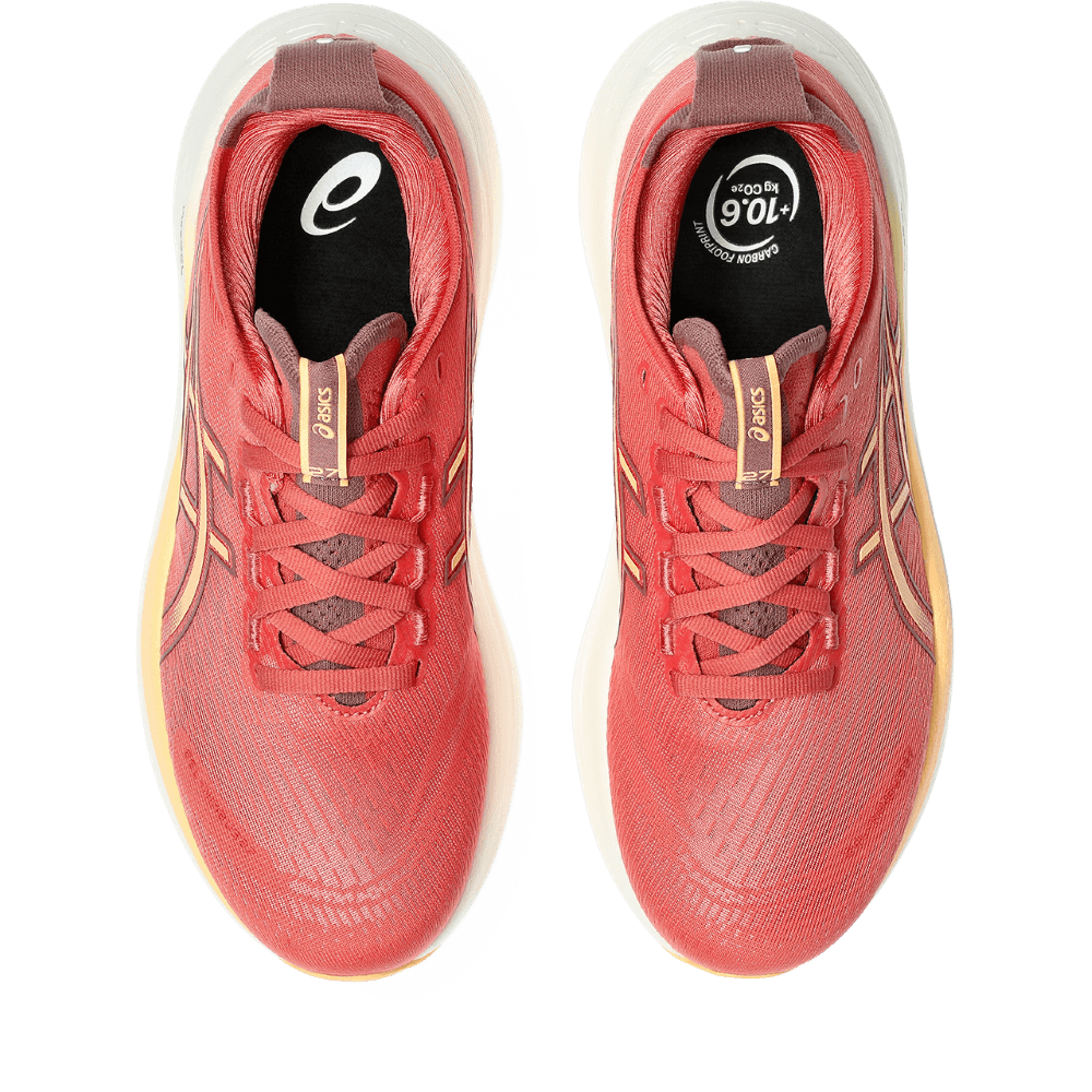 Asics Gel-Nimbus 27 Tenis naranja de mujer para correr