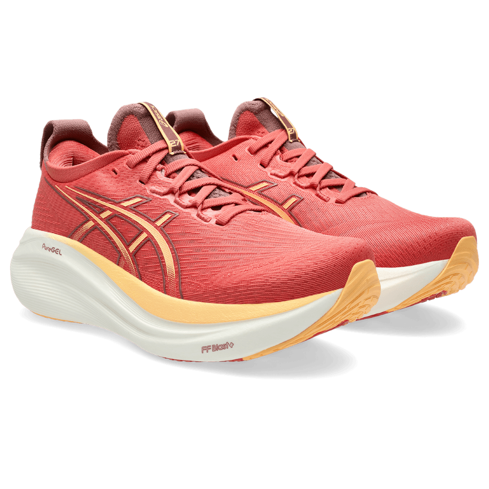 Asics Gel-Nimbus 27 Tenis naranja de mujer para correr