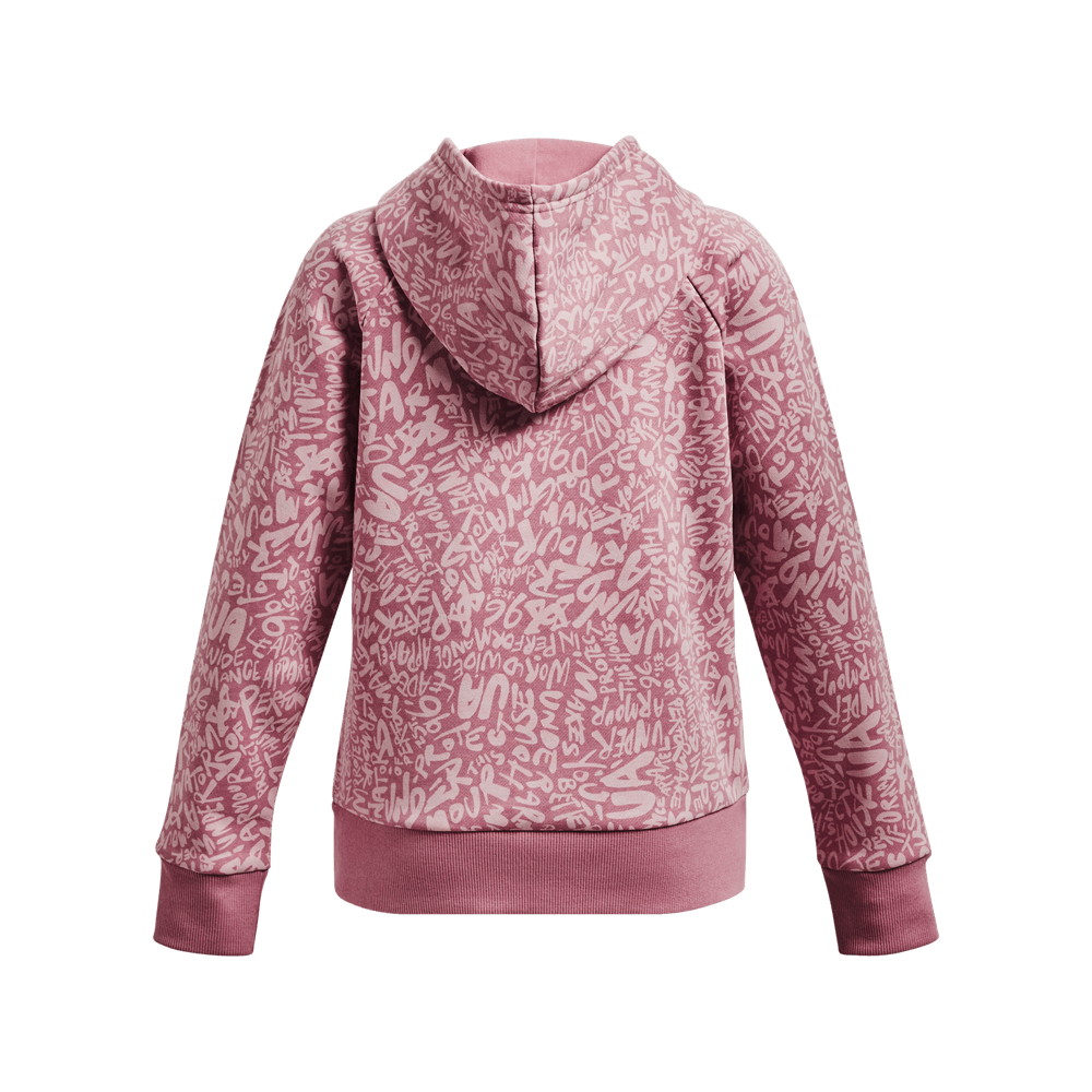 UA Al Flc Printed Hd Hoodie rosado de niña lifestyle