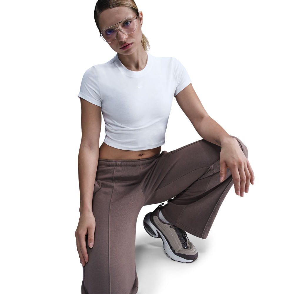 Nike W Nsw Nk Chll Knt Crp Camiseta Manga Corta blanco de mujer lifestyle