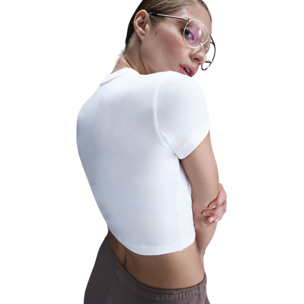 Nike W Nsw Nk Chll Knt Crp Camiseta Manga Corta blanco de mujer lifestyle