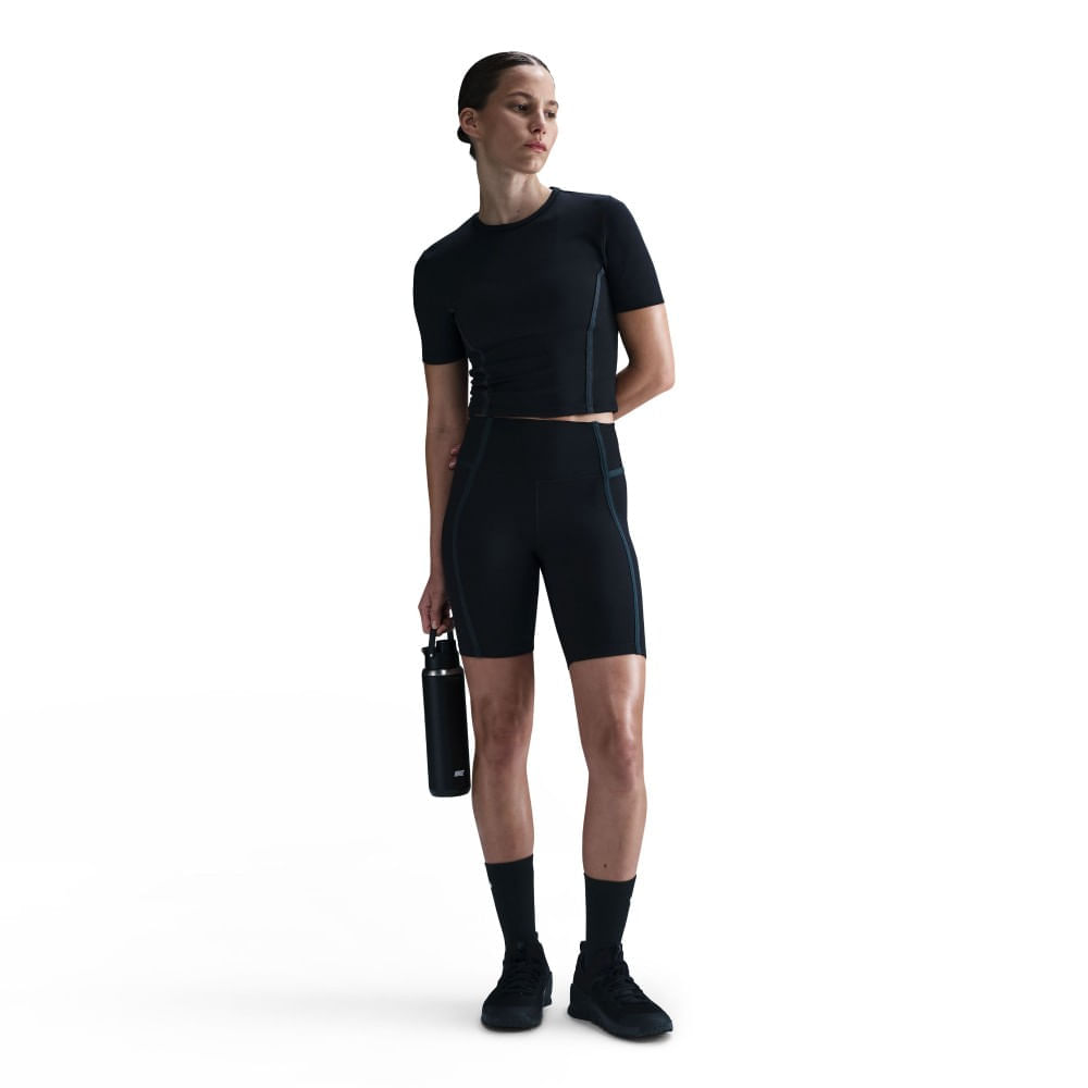 Nike W Nk Df One Hr 8In Short Sport Licra negro de mujer para entrenamiento