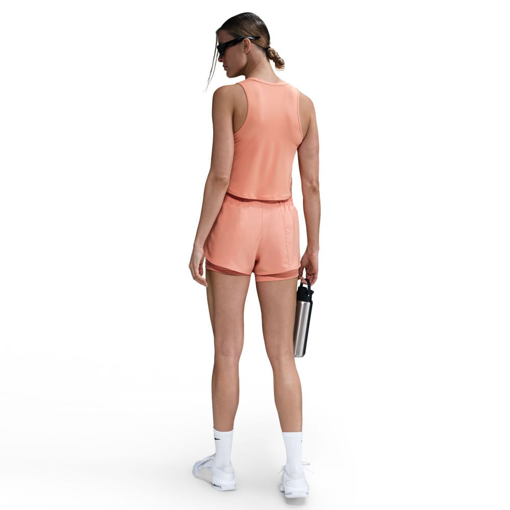 Nike W Nk One Df Mr 3In 2N1 Short Pantaloneta naranja de mujer para entrenamiento