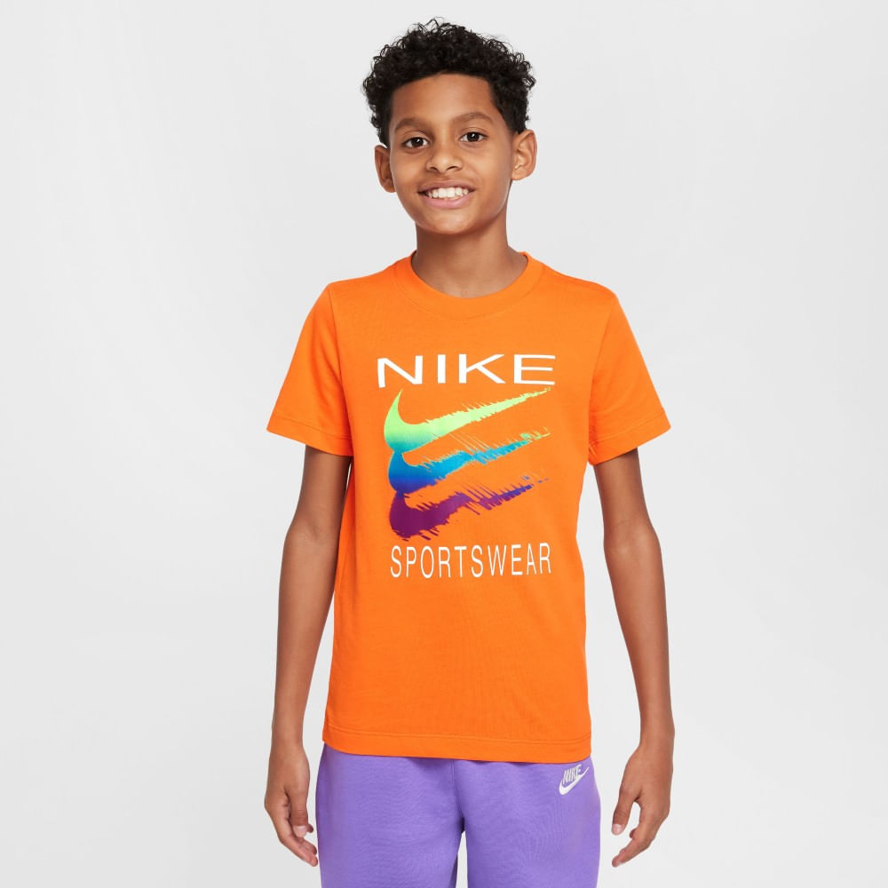 Nike K Nsw Tee Brandmark 2 Camiseta Manga Corta naranja de niño lifestyle