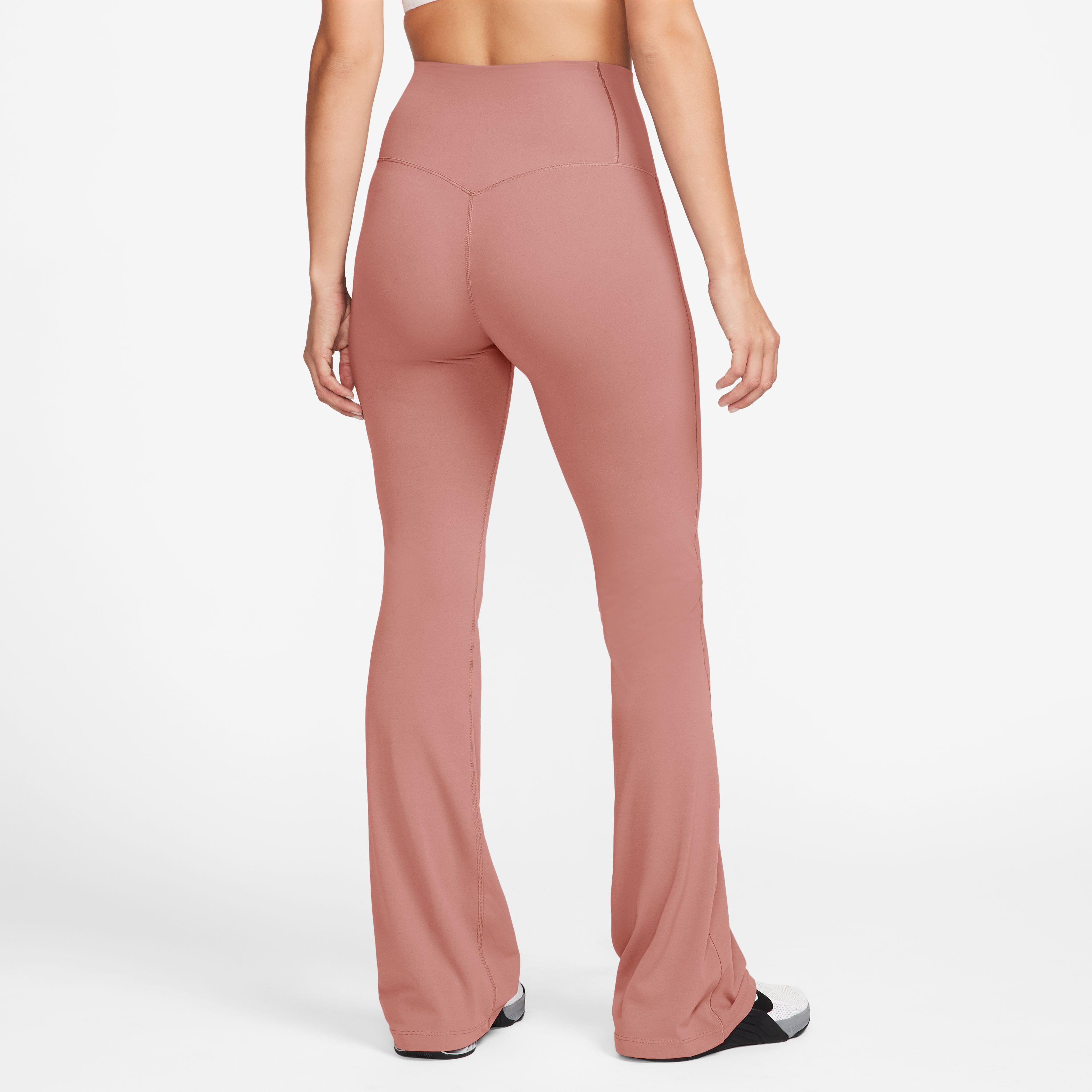 Nike W Nk Df Zenvy Hr Flare Pantalón rosado de mujer para entrenamiento