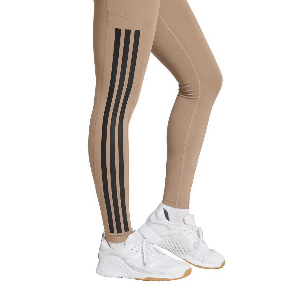 Adidas Opt 3S 1/1 Licra cafe de mujer para entrenamiento
