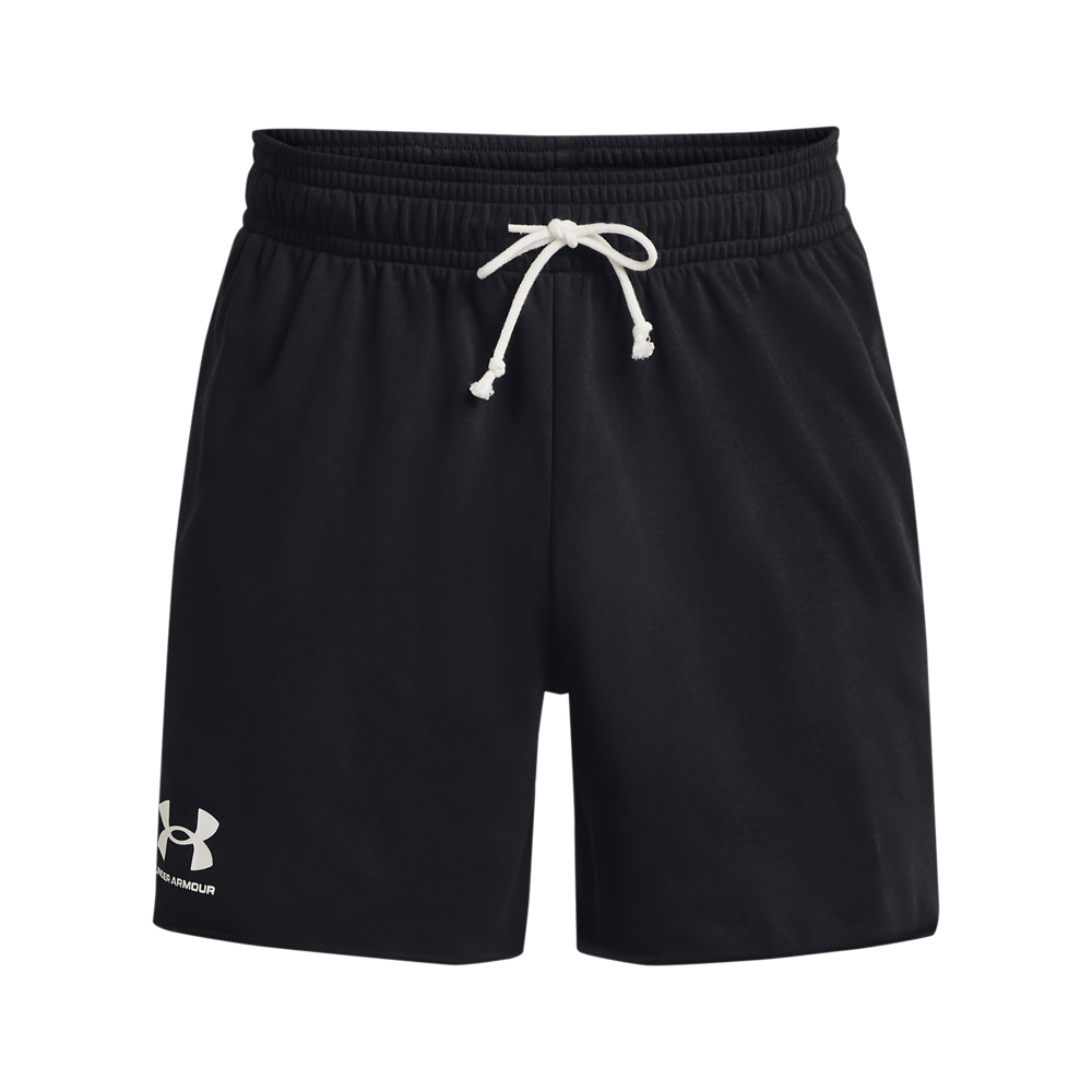 UA Rival Terry 6In Short Pantaloneta negro de hombre lifestyle