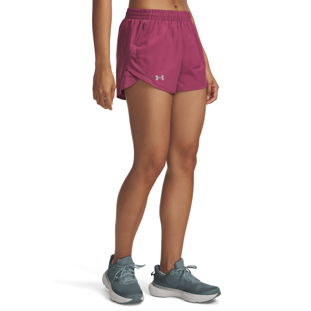 UA Fly By 3   Shorts Pantaloneta rosado de mujer para correr