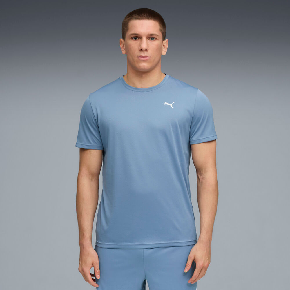Puma Tad Essential Poly Texture Tee Camiseta Manga Corta azul de hombre para entrenamiento