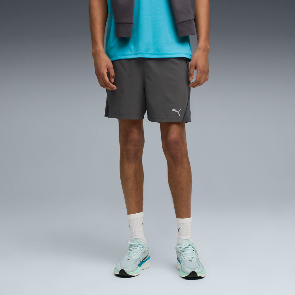 Puma Run Velocity 5 Short Pantaloneta gris de hombre para correr