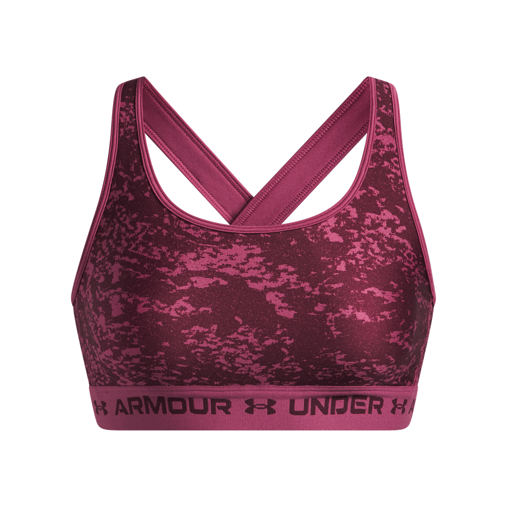 UA Ssback Mid Print Top rosado de mujer para entrenamiento