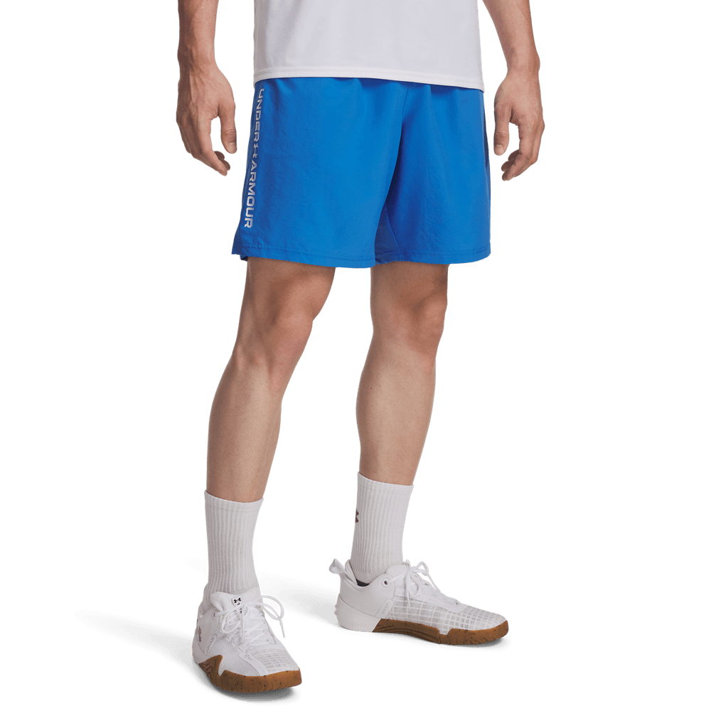 UA Tech Woven Wordmark Short Pantaloneta azul de hombre para entrenamiento