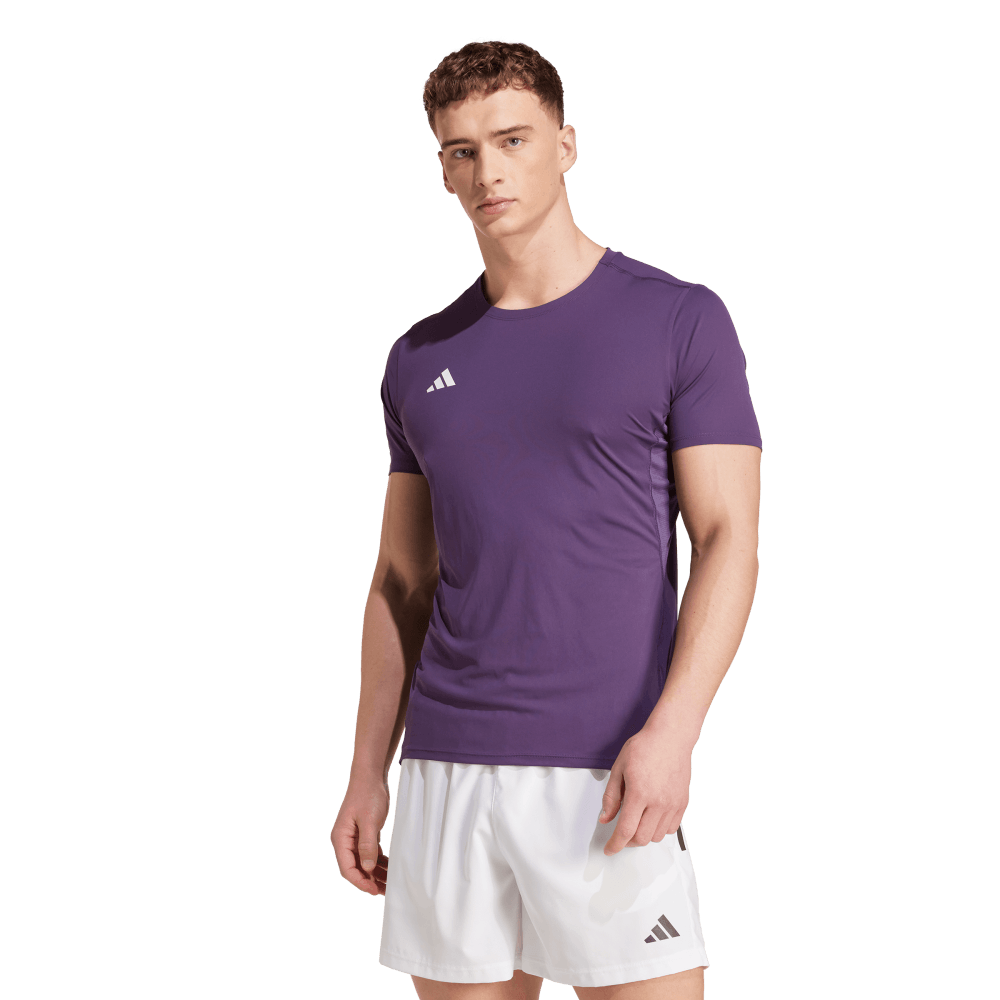 Adidas Adizero E Tee Camiseta Manga Corta morado de hombre para correr