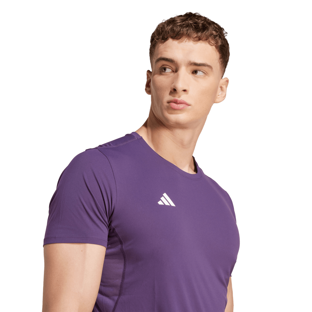 Adidas Adizero E Tee Camiseta Manga Corta morado de hombre para correr