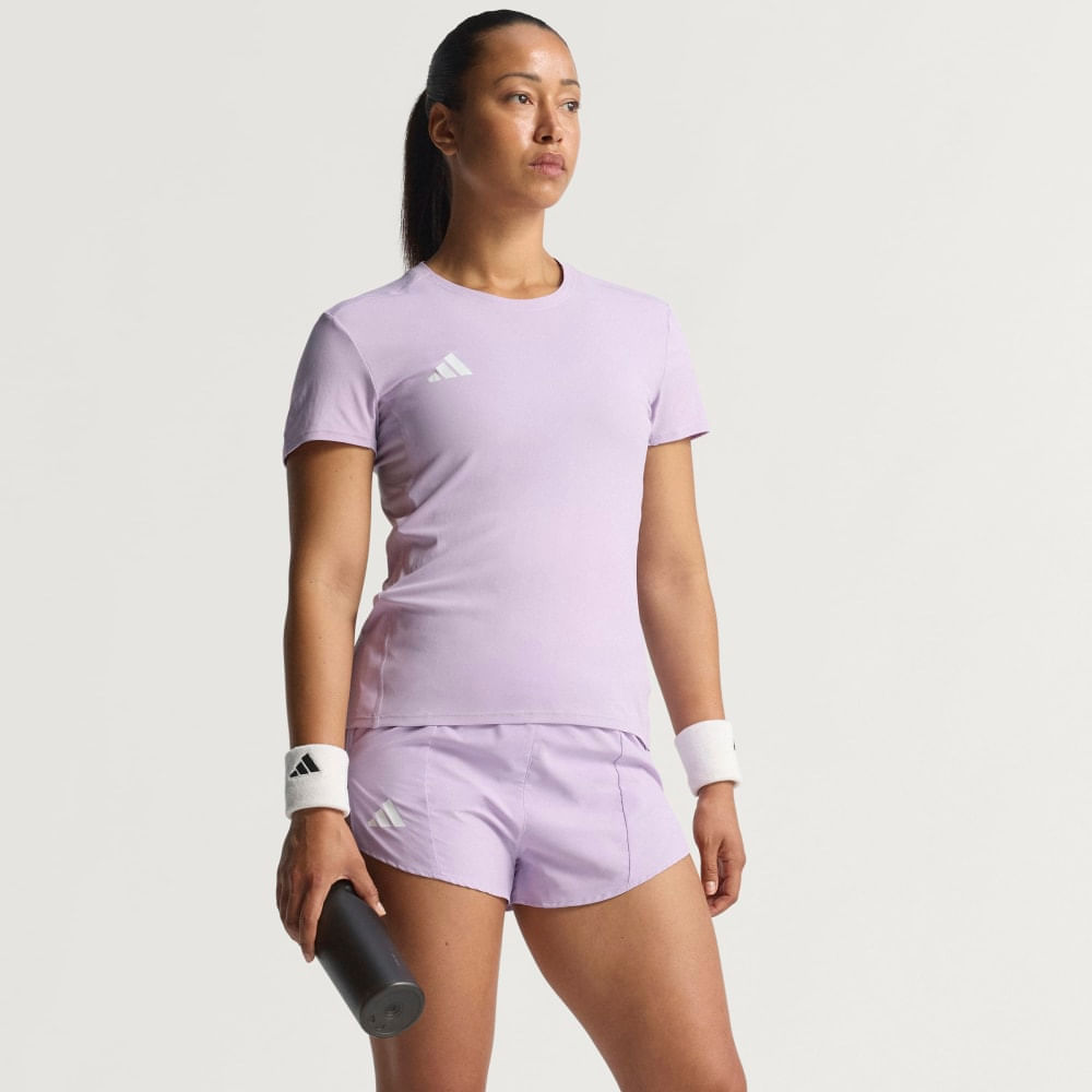 Adidas Adizero E Tee Camiseta Manga Corta morado de mujer para correr