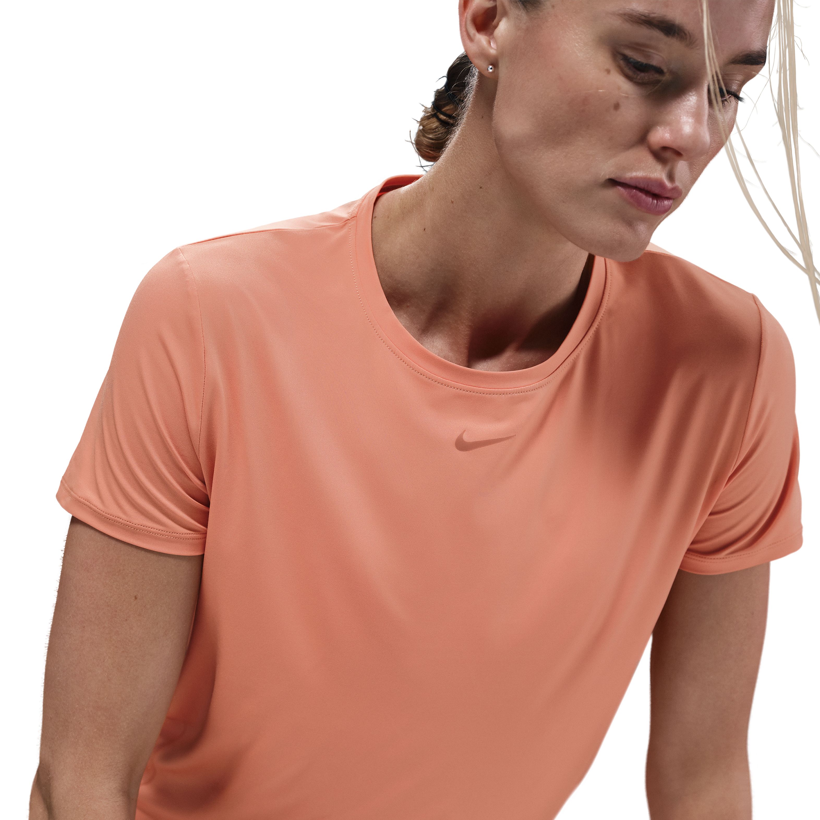 Nike W Nk One Classic Df Ss Top Camiseta Manga Corta naranja de mujer para entrenamiento