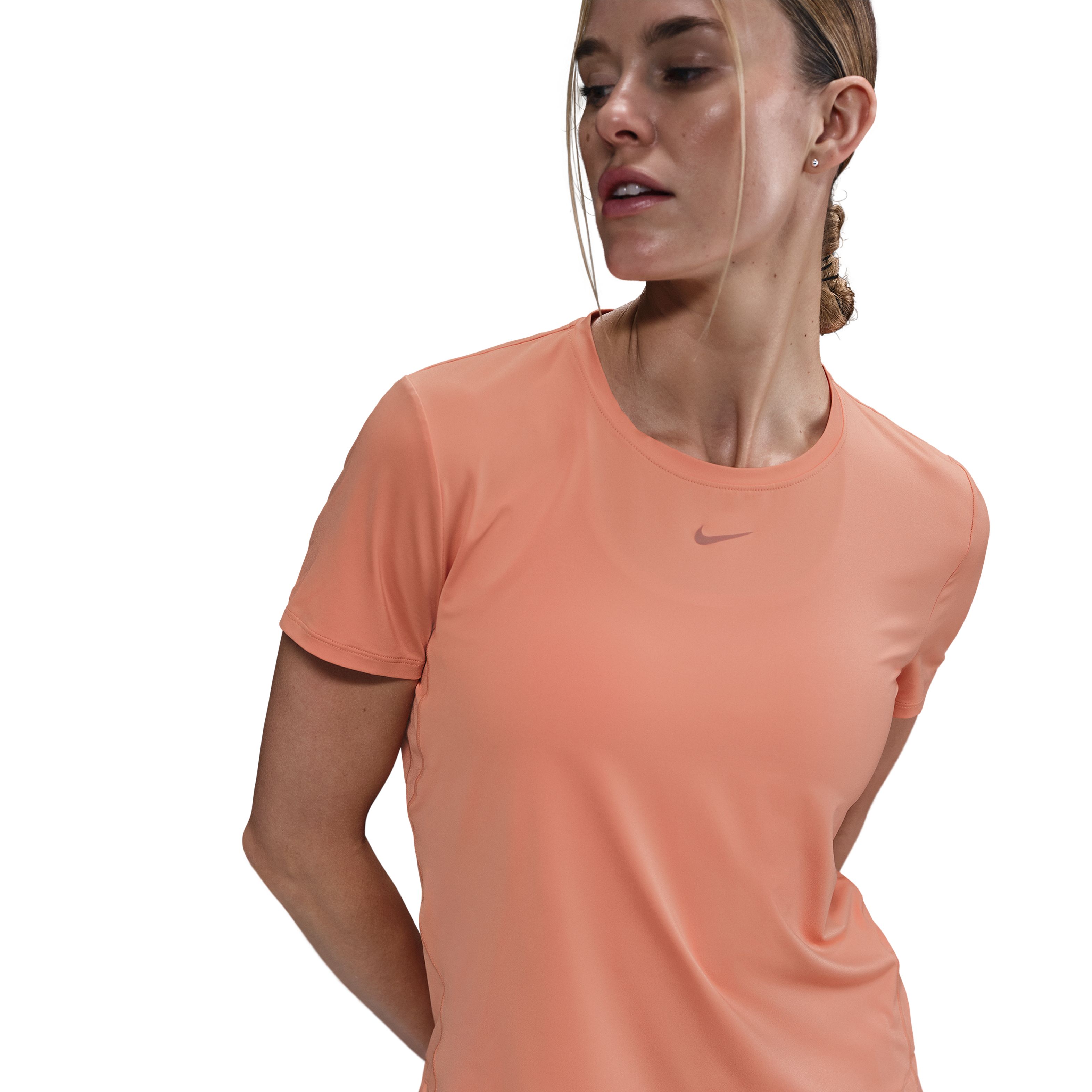Nike W Nk One Classic Df Ss Top Camiseta Manga Corta naranja de mujer para entrenamiento