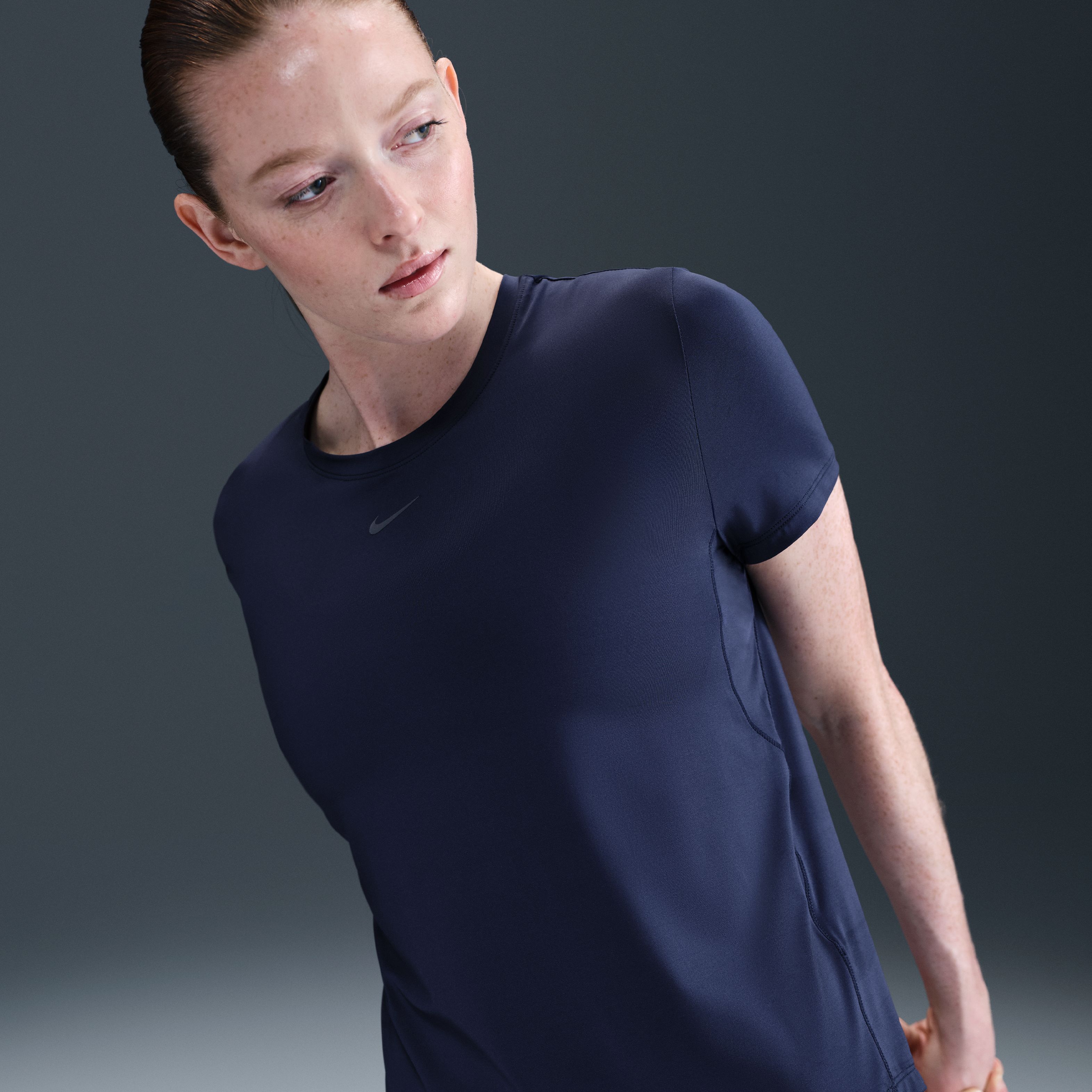 Nike W Nk One Classic Df Ss Top Camiseta Manga Corta azul de mujer para entrenamiento