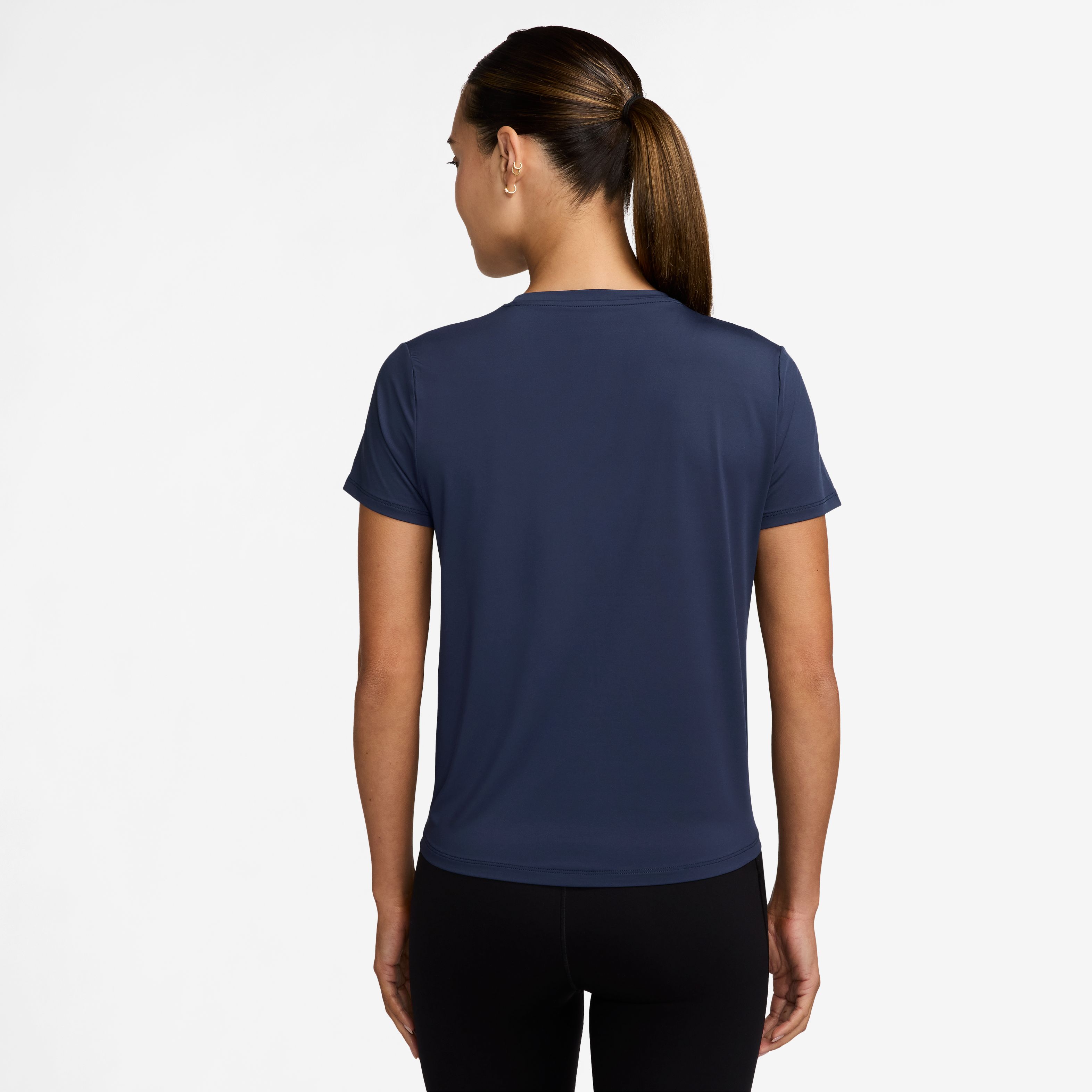 Nike W Nk One Classic Df Ss Top Camiseta Manga Corta azul de mujer para entrenamiento