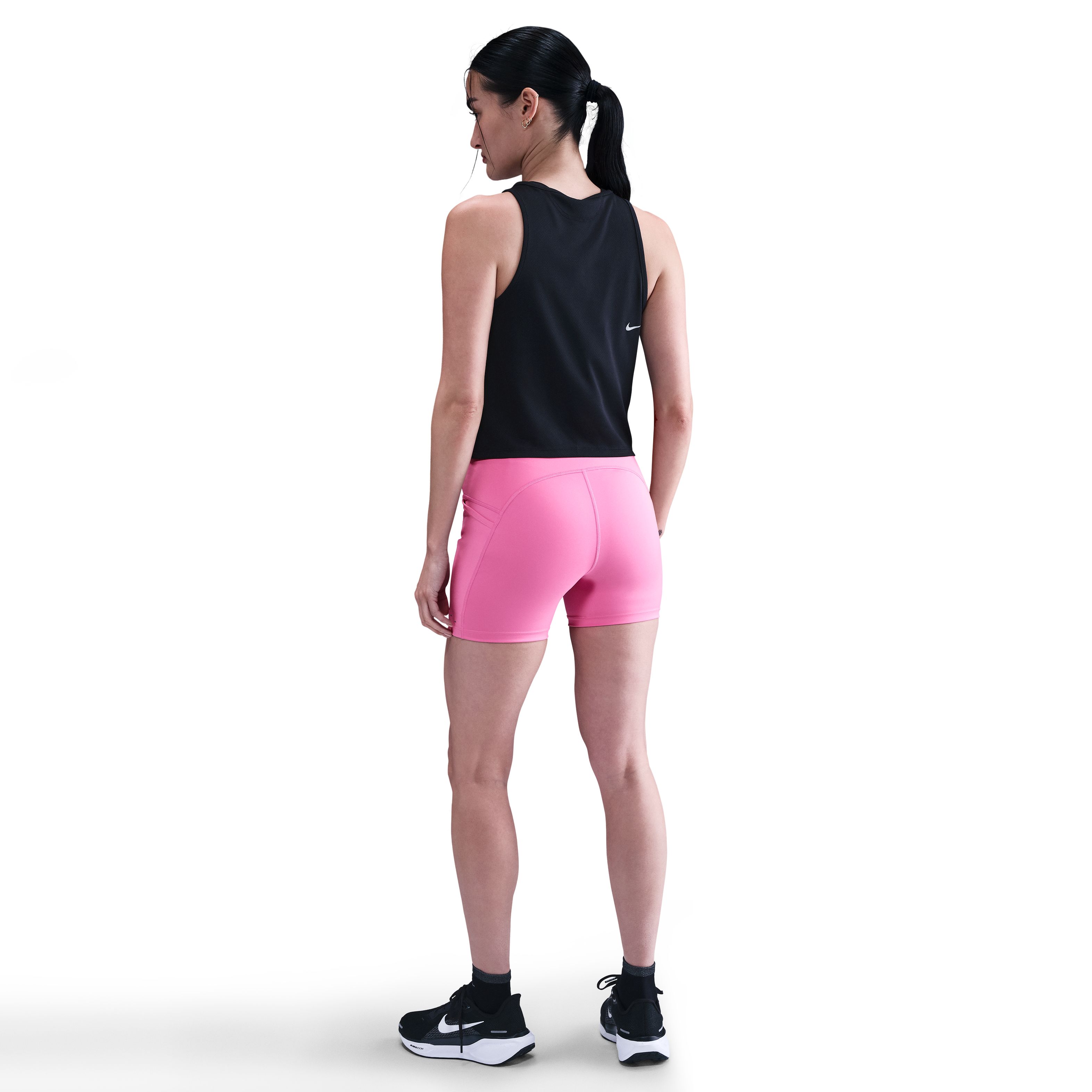 Nike W Nk Df Swift Hr 4In Short Licra rosado de mujer para correr