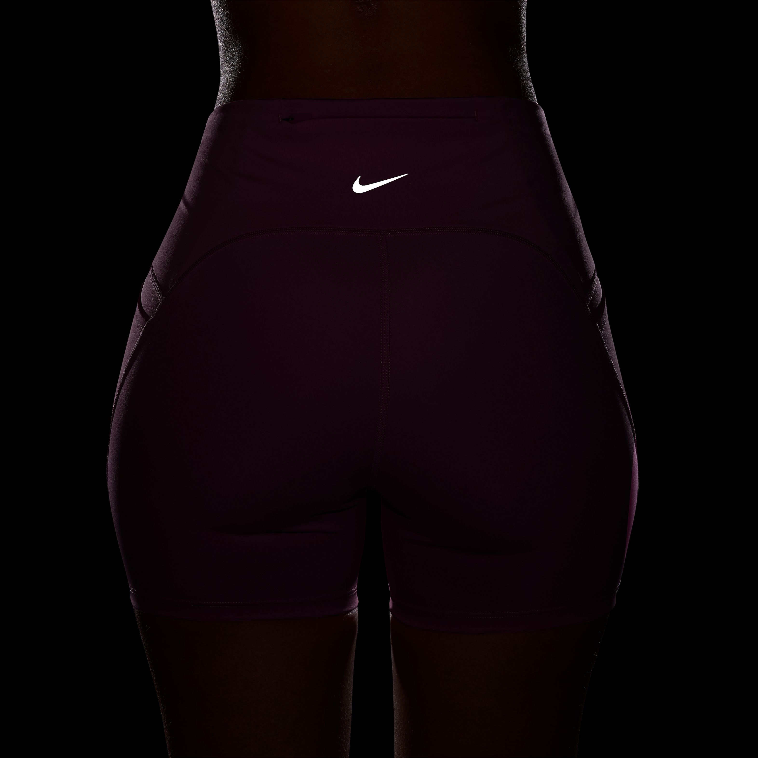 Nike W Nk Df Swift Hr 4In Short Licra rosado de mujer para correr
