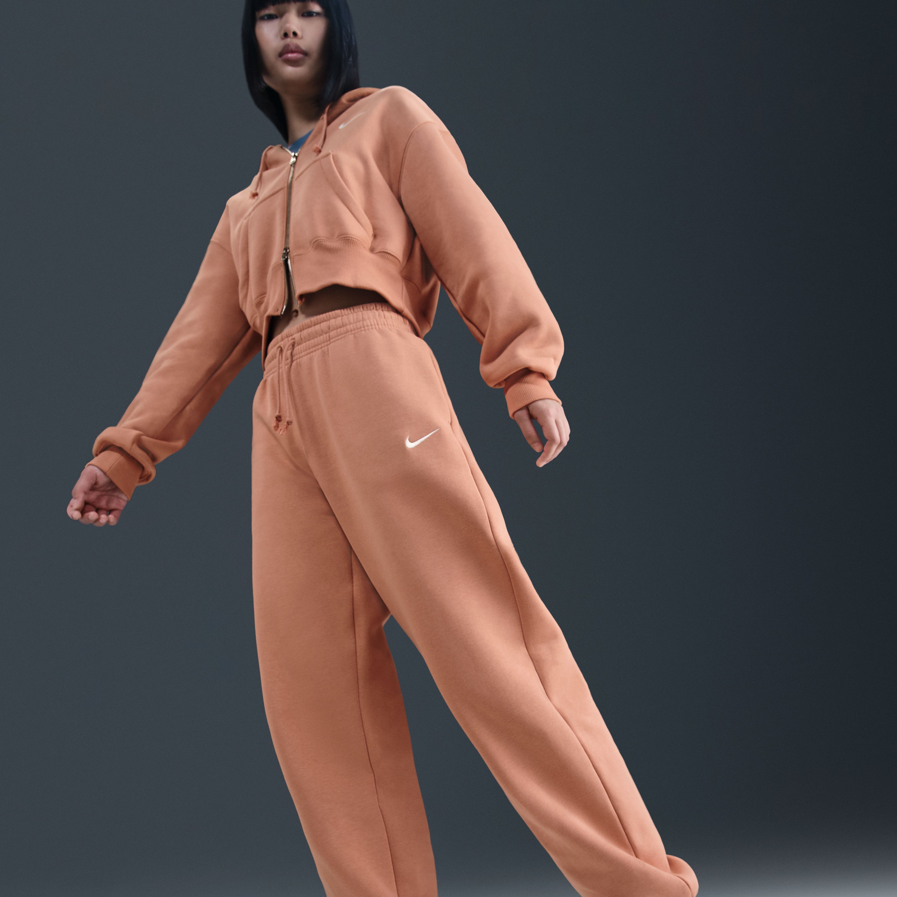 Nike W Nsw Phnx Flc Hr Os Pant 2 Pantalón rosado de mujer lifestyle