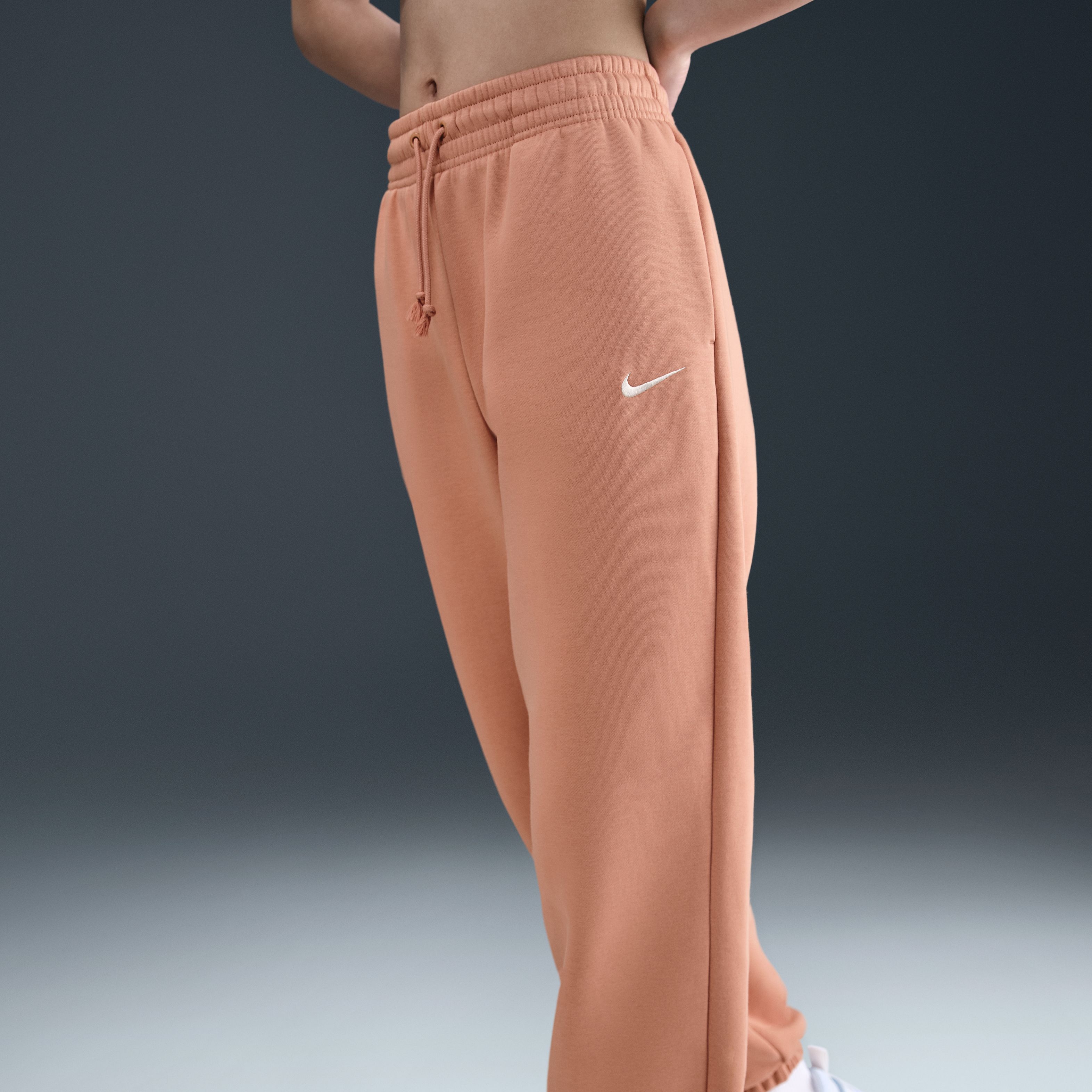 Nike W Nsw Phnx Flc Hr Os Pant 2 Pantalón rosado de mujer lifestyle