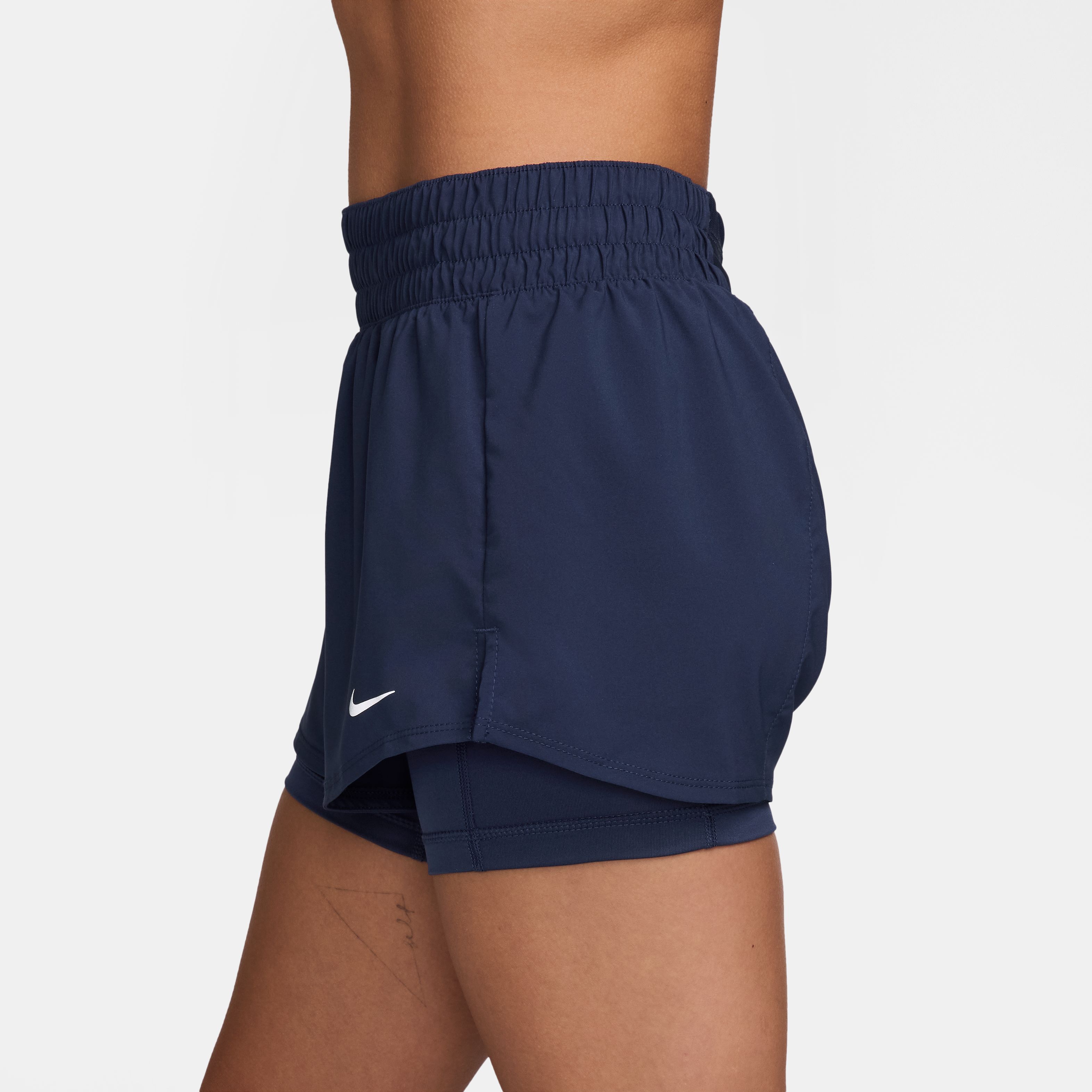 Nike W Nk One Df Mr 3In 2N1 Short Pantaloneta azul de mujer para entrenamiento