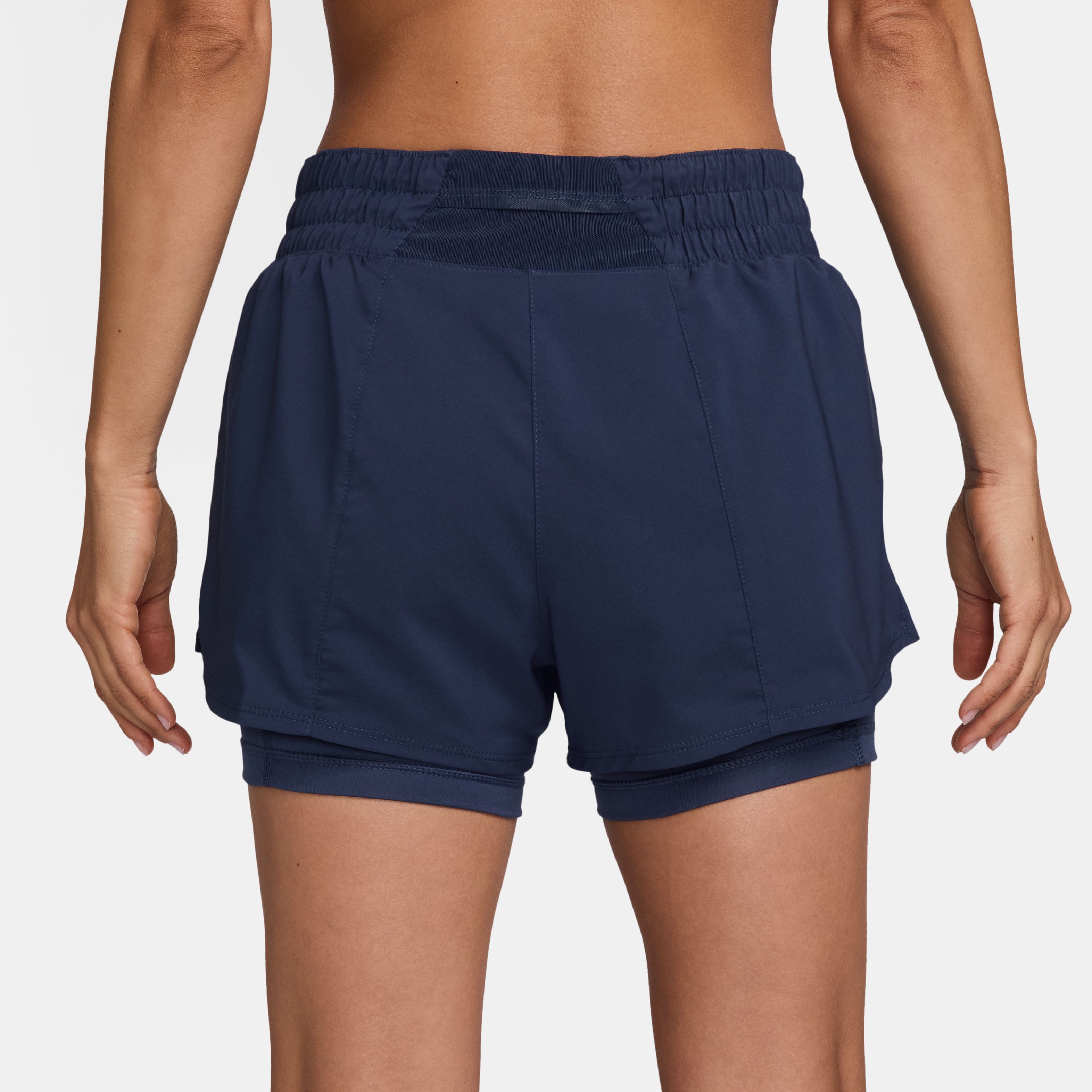 Nike W Nk One Df Mr 3In 2N1 Short Pantaloneta azul de mujer para entrenamiento