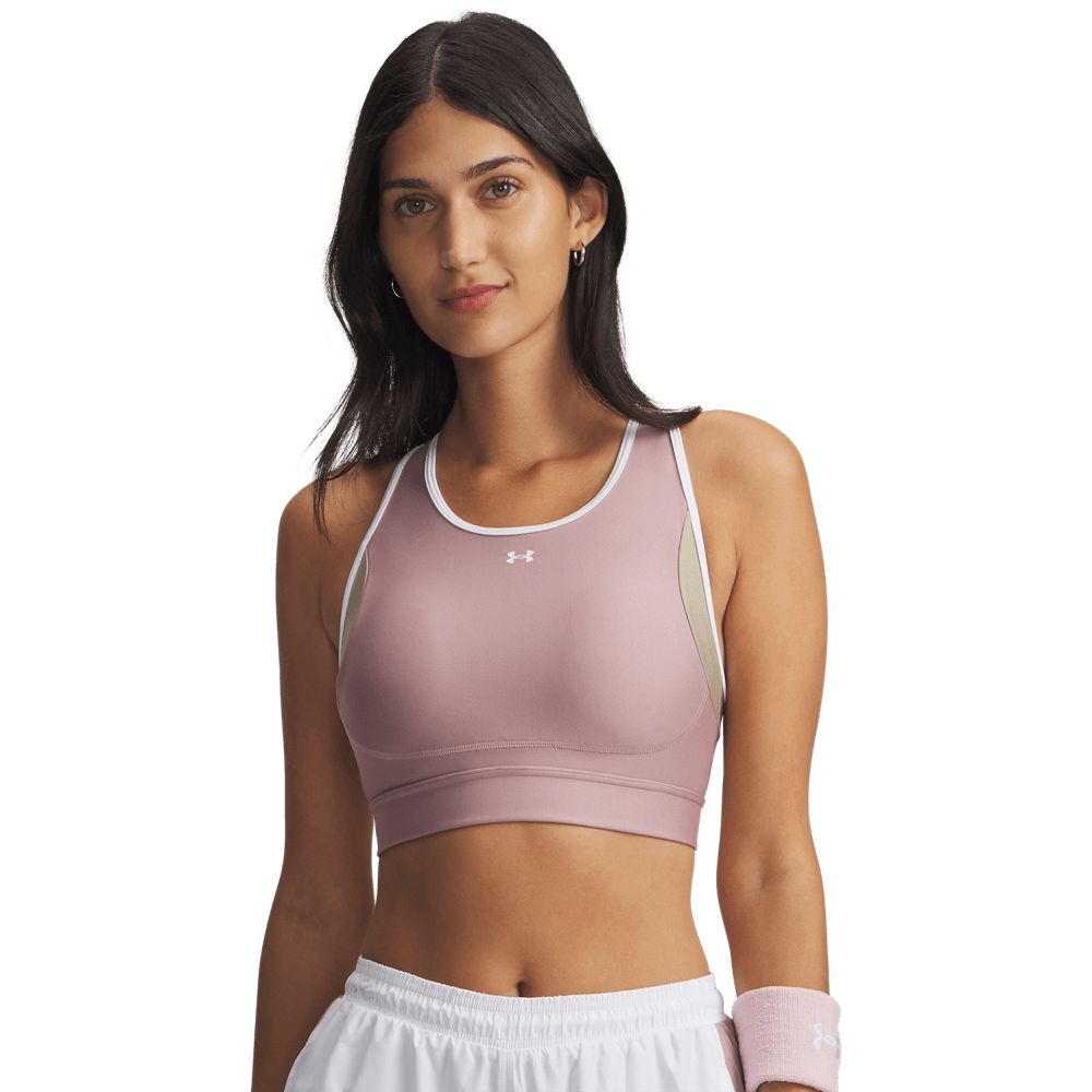 UA Crossback Mid Open Back Top rosado de mujer para entrenamiento