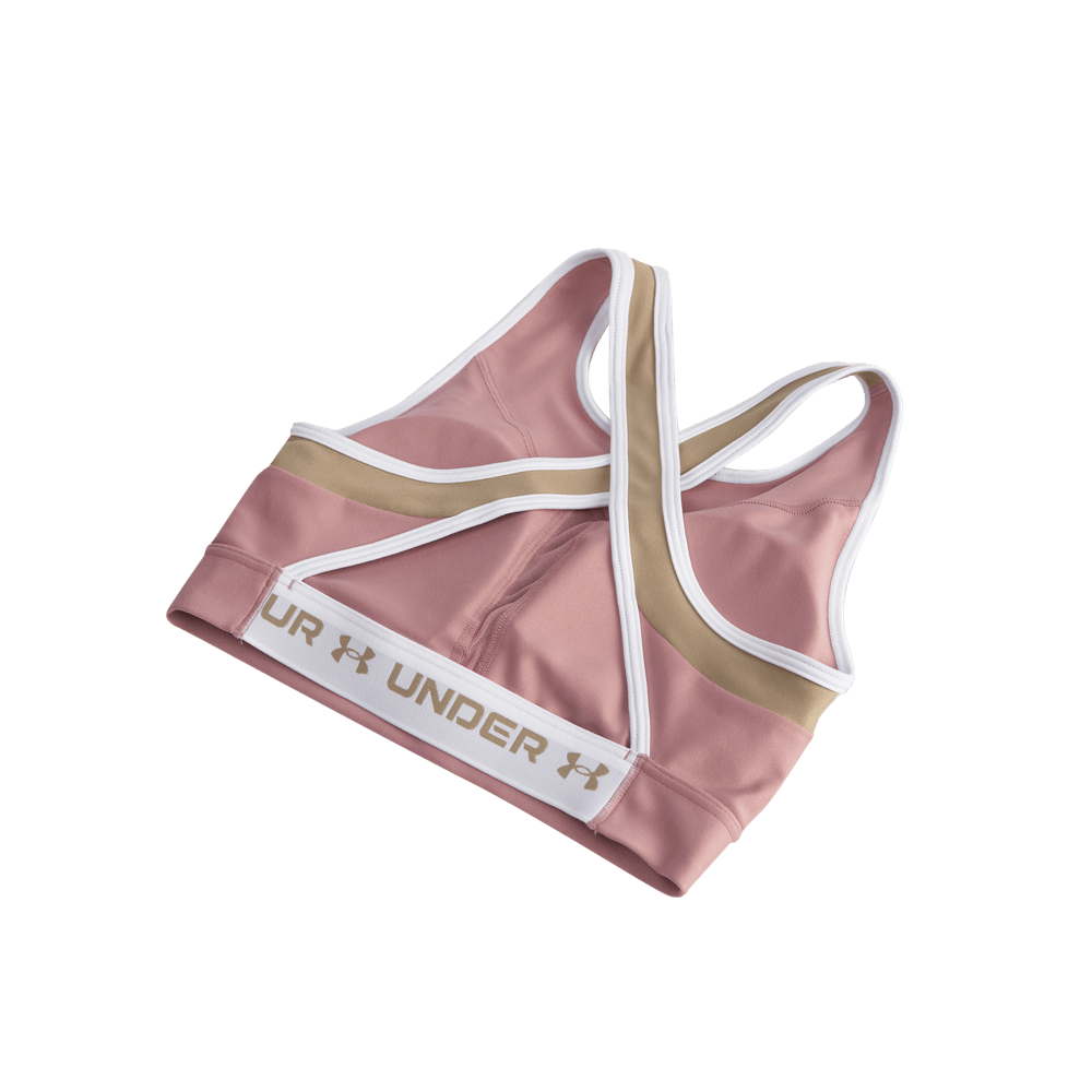 UA Crossback Mid Open Back Top rosado de mujer para entrenamiento
