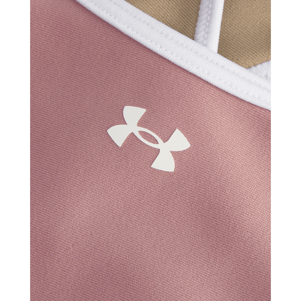 UA Crossback Mid Open Back Top rosado de mujer para entrenamiento