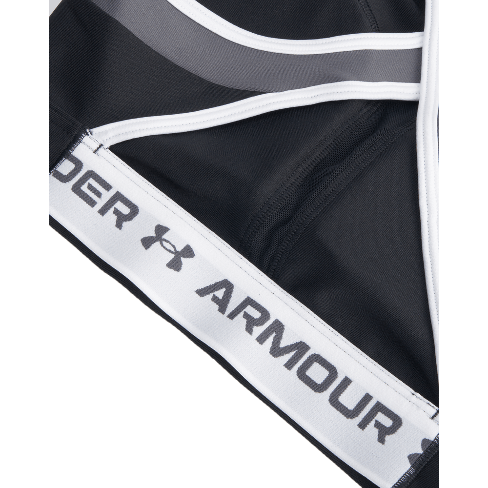 UA Crossback Mid Open Back Top negro de mujer para entrenamiento