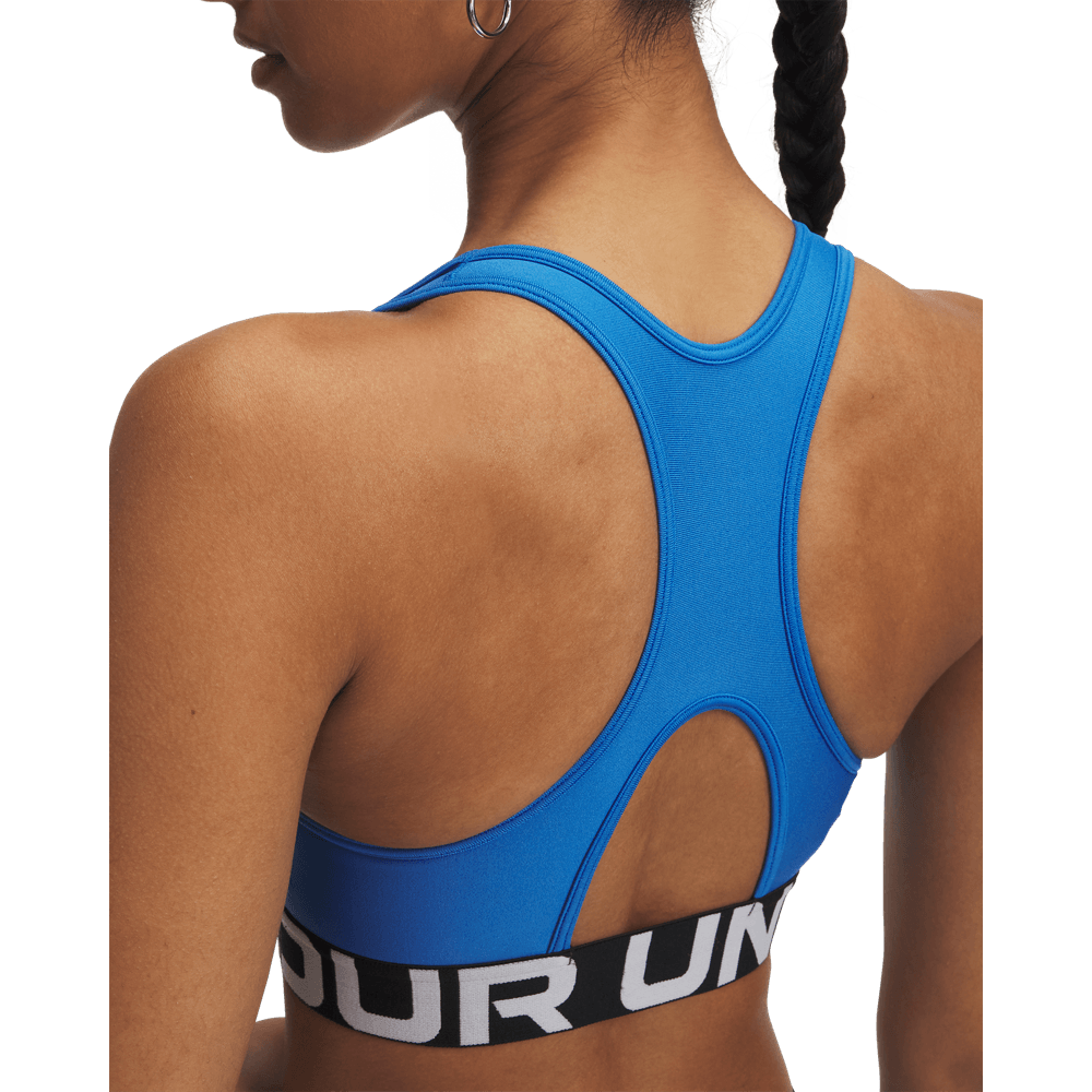 UA Hg Mid Branded Top azul de mujer para entrenamiento