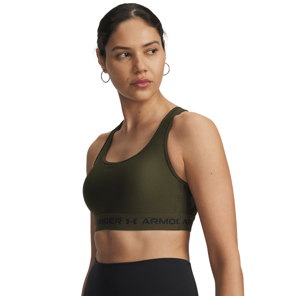 UA Ssback Mid Bra Top verde de mujer para entrenamiento