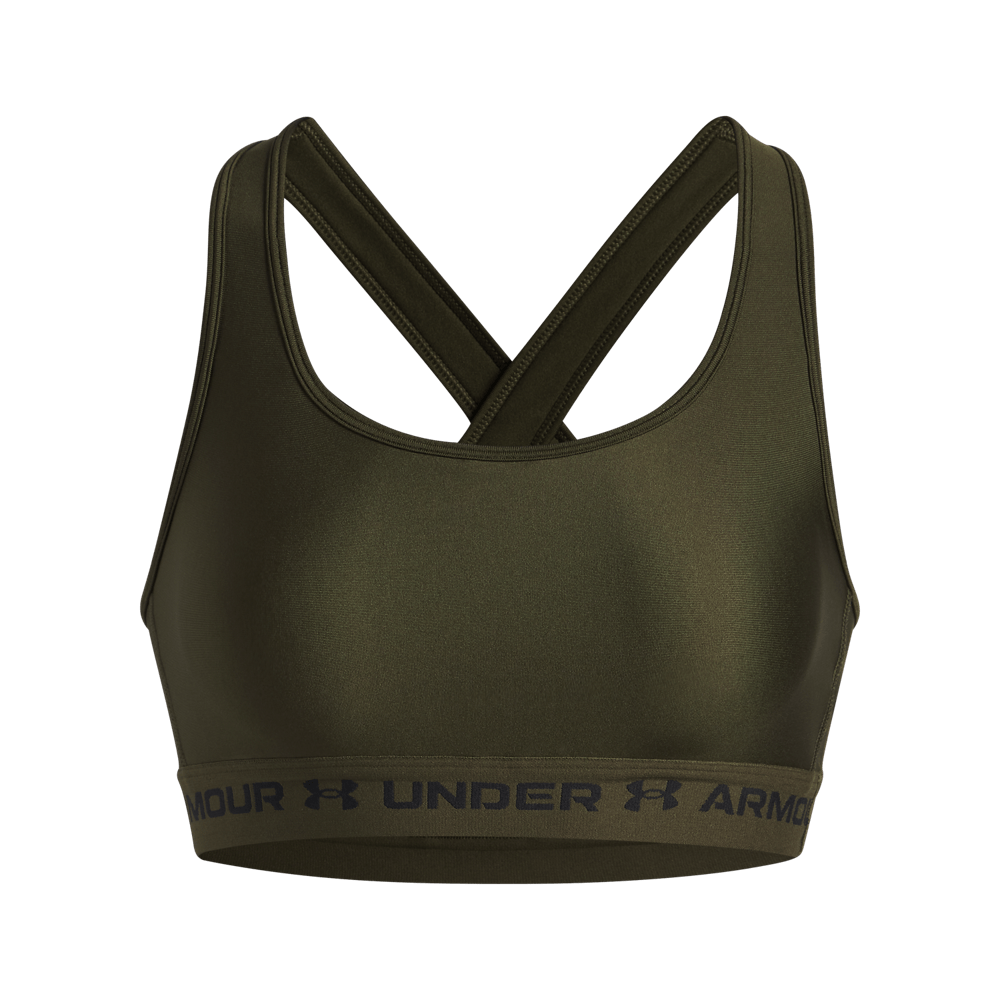 UA Ssback Mid Bra Top verde de mujer para entrenamiento