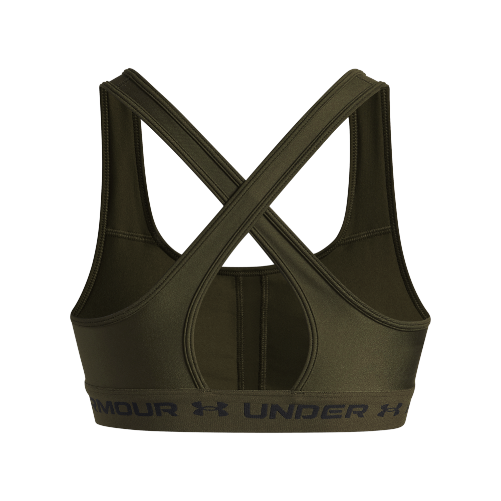 UA Ssback Mid Bra Top verde de mujer para entrenamiento