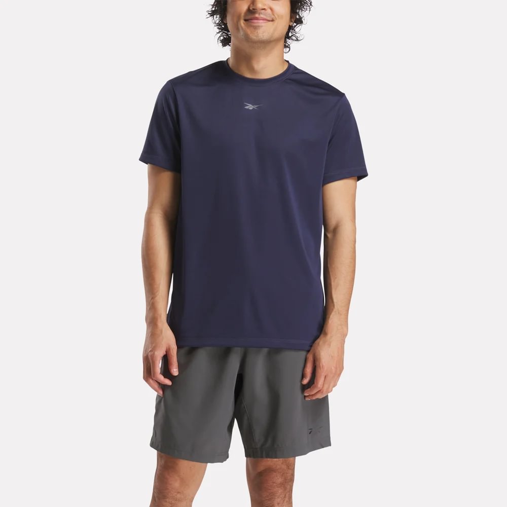 Reebok Id Train Ss Tech Tee Camiseta Manga Corta azul de hombre para entrenamiento