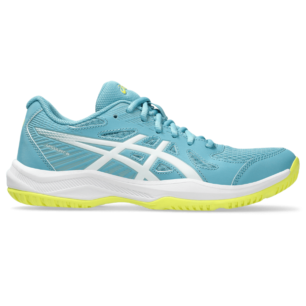 asics upcourt 6 tenis azul de mujer para indoor