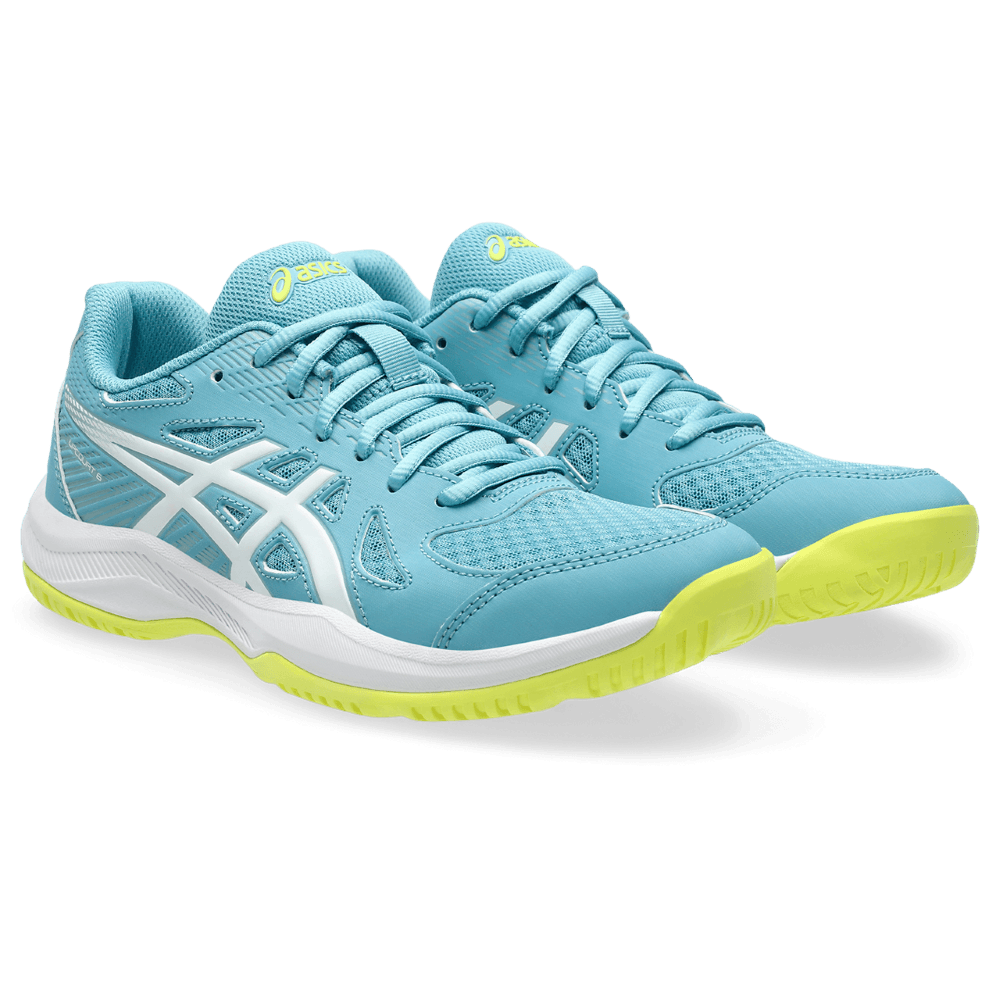asics upcourt 6 tenis azul de mujer para indoor