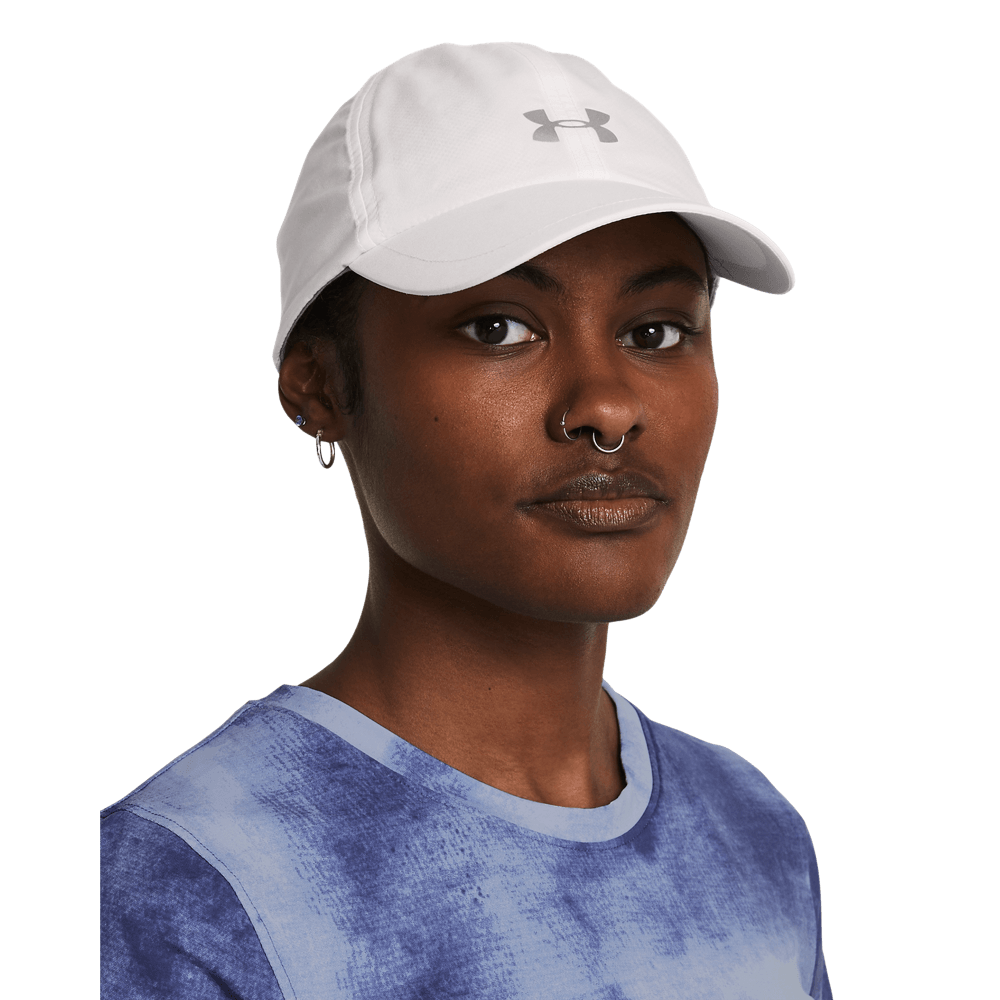 UA Aunch Adj Gorra blanco de mujer para correr