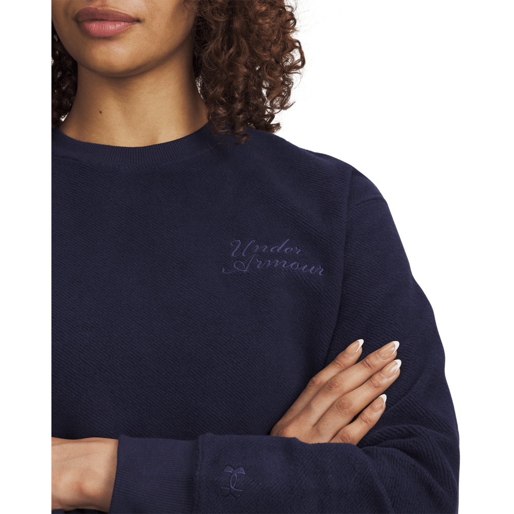 UA N Terry Varsity Os Crew Camiseta Manga Larga azul de mujer lifestyle