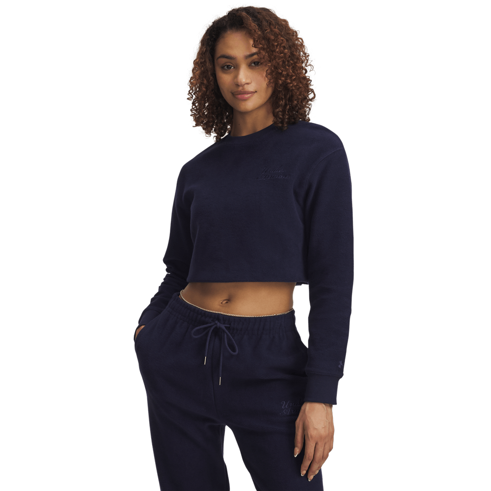 UA N Terry Varsity Os Crew Camiseta Manga Larga azul de mujer lifestyle