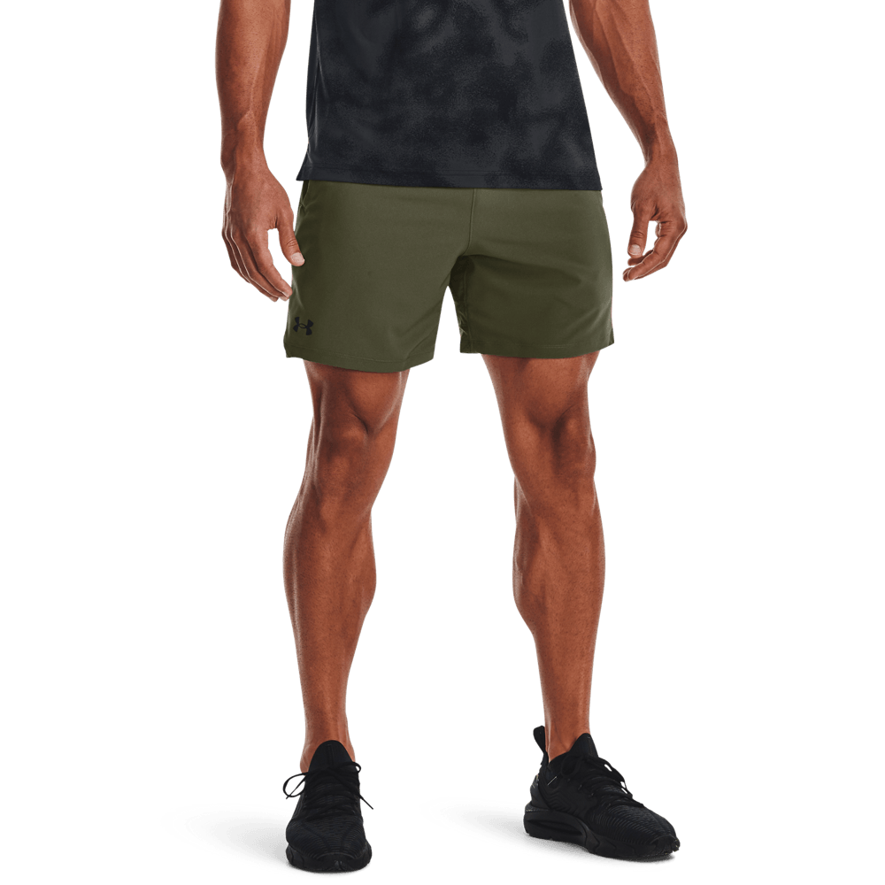 UA Vanish Woven 6In Shorts Pantaloneta verde de hombre para entrenamiento