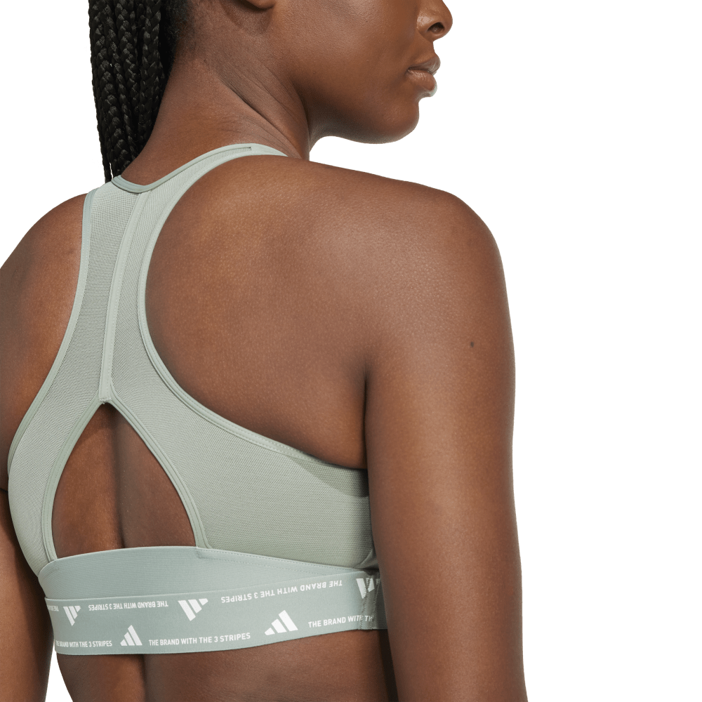 Adidas Top Deportivo Powerreact verde de mujer para entrenamiento