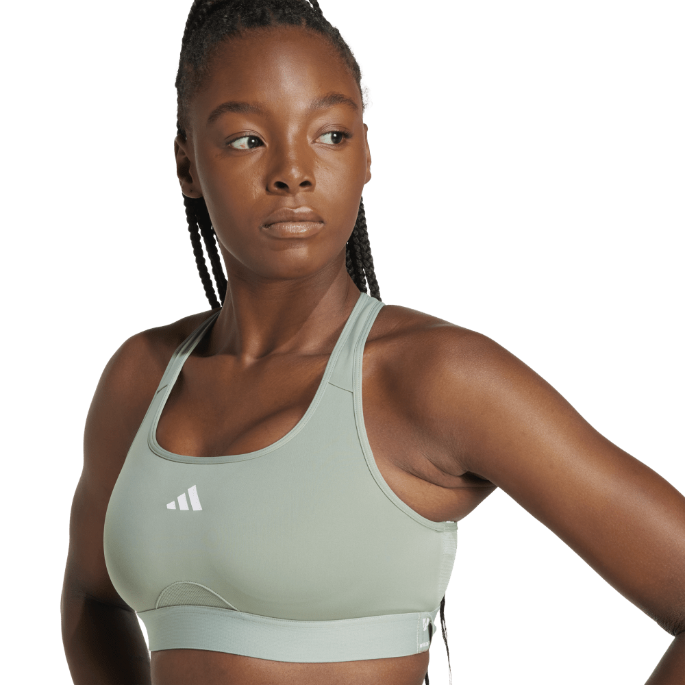 Adidas Top Deportivo Powerreact verde de mujer para entrenamiento
