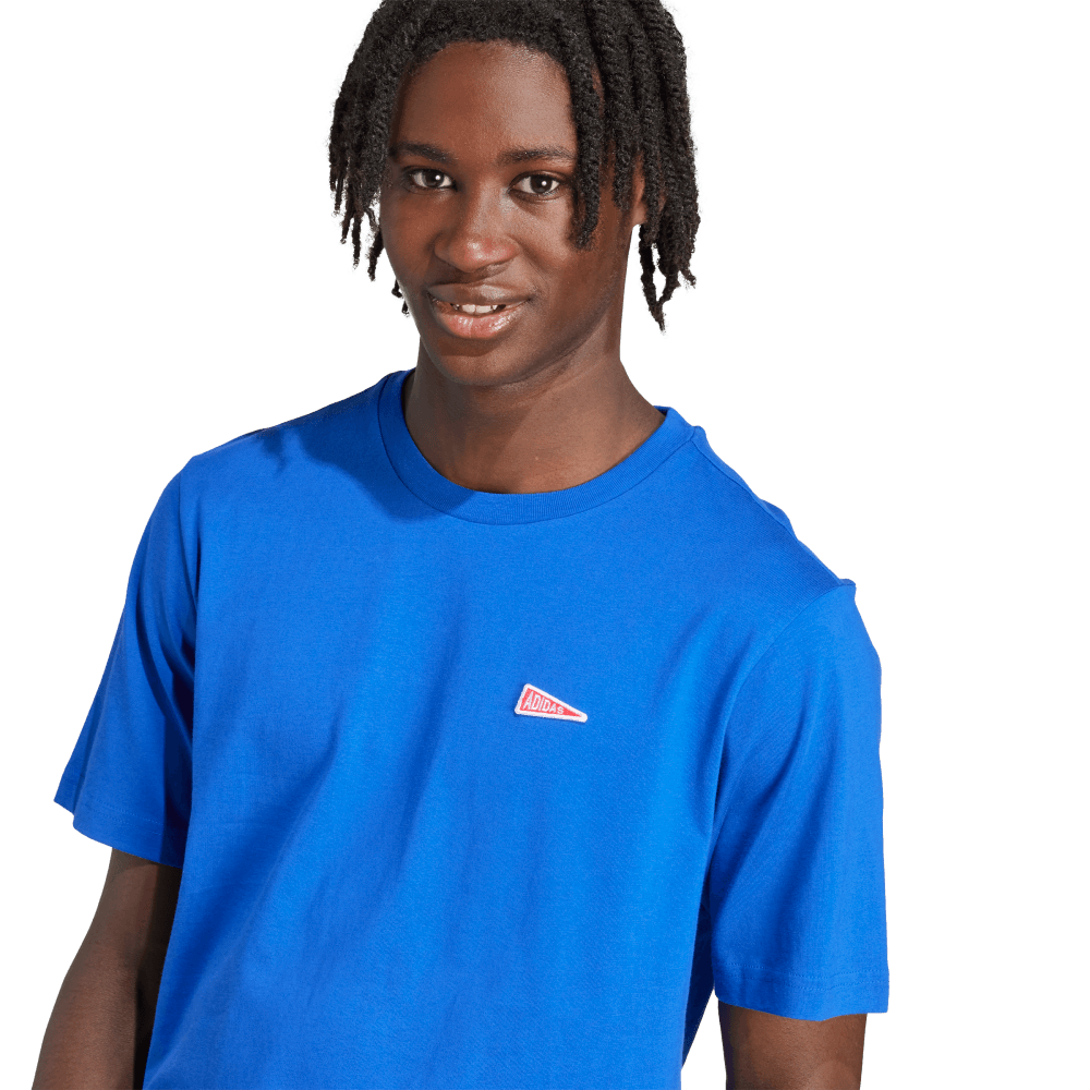 Adidas Camiseta Graphic Pennant Trim Manga Corta azul de hombre lifestyle