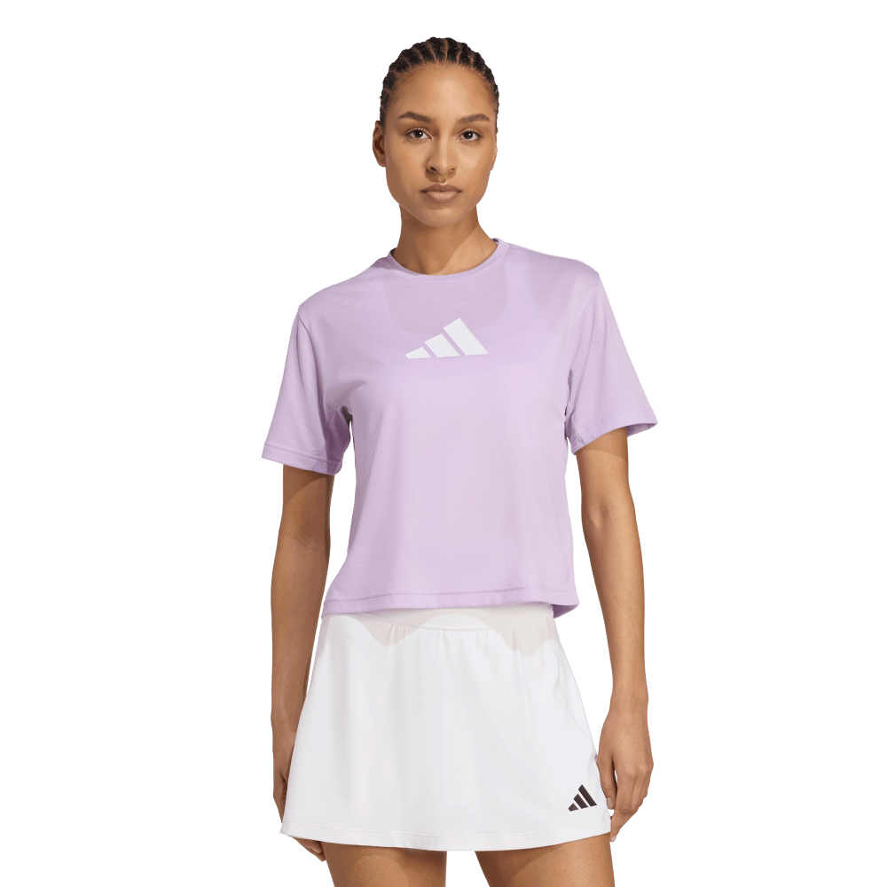Adidas Camiseta Train Essentia Manga Corta morado de mujer para entrenamiento