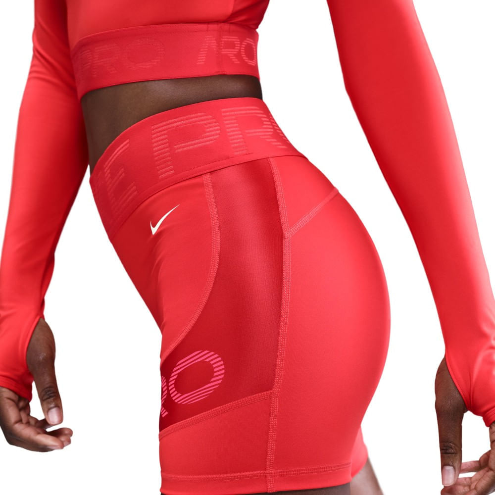 Nike W Np Df Sculpt Hr 5In Srt Gg Licra rojo de mujer para entrenamiento